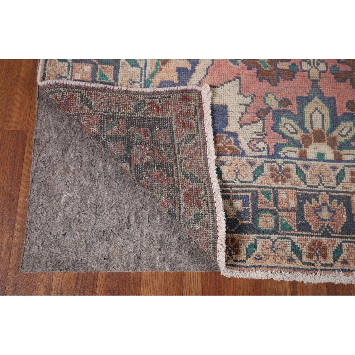Distressed Pink Bakhtiari Antique Persian Rug Hand-Knotted Wool Carpet - 4'1 x 7'7