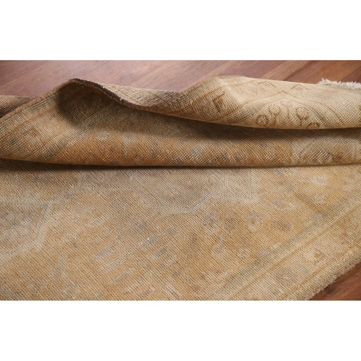 Distressed Tabriz Persian Vintage Foyer Rug Hand-Knotted Wool Carpet - 3'1 x 4'10