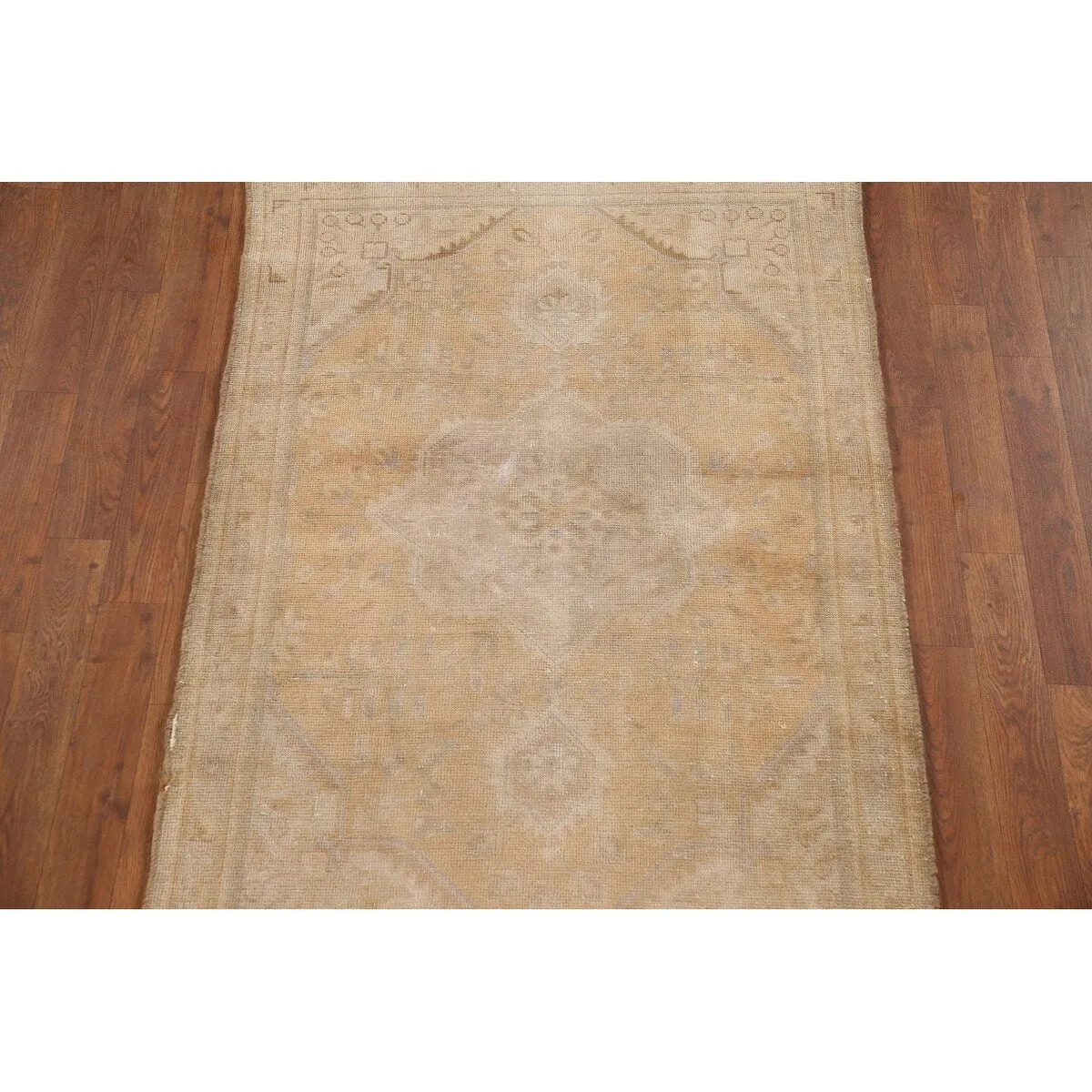 Distressed Tabriz Persian Vintage Foyer Rug Hand-Knotted Wool Carpet - 3'1 x 4'10