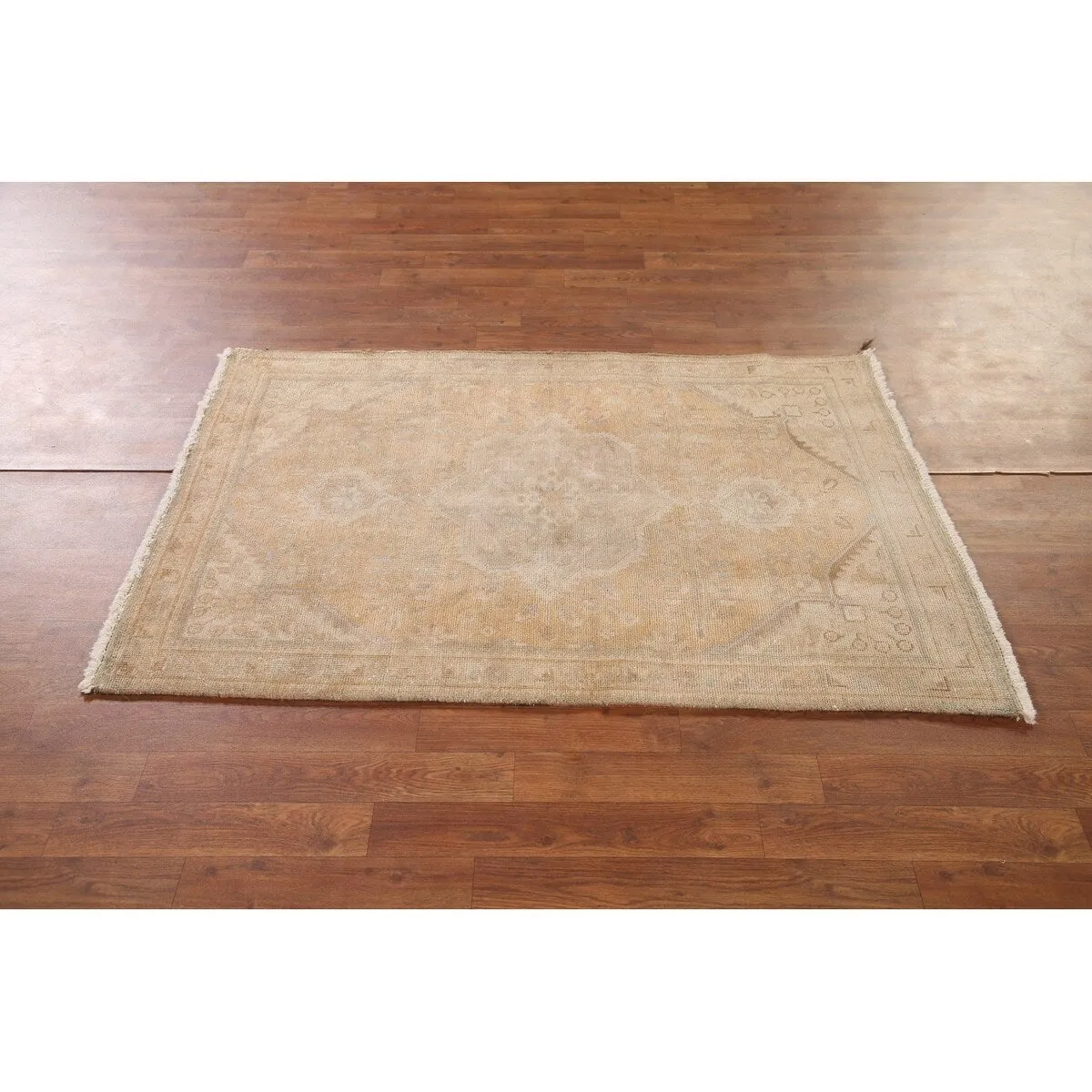Distressed Tabriz Persian Vintage Foyer Rug Hand-Knotted Wool Carpet - 3'1 x 4'10