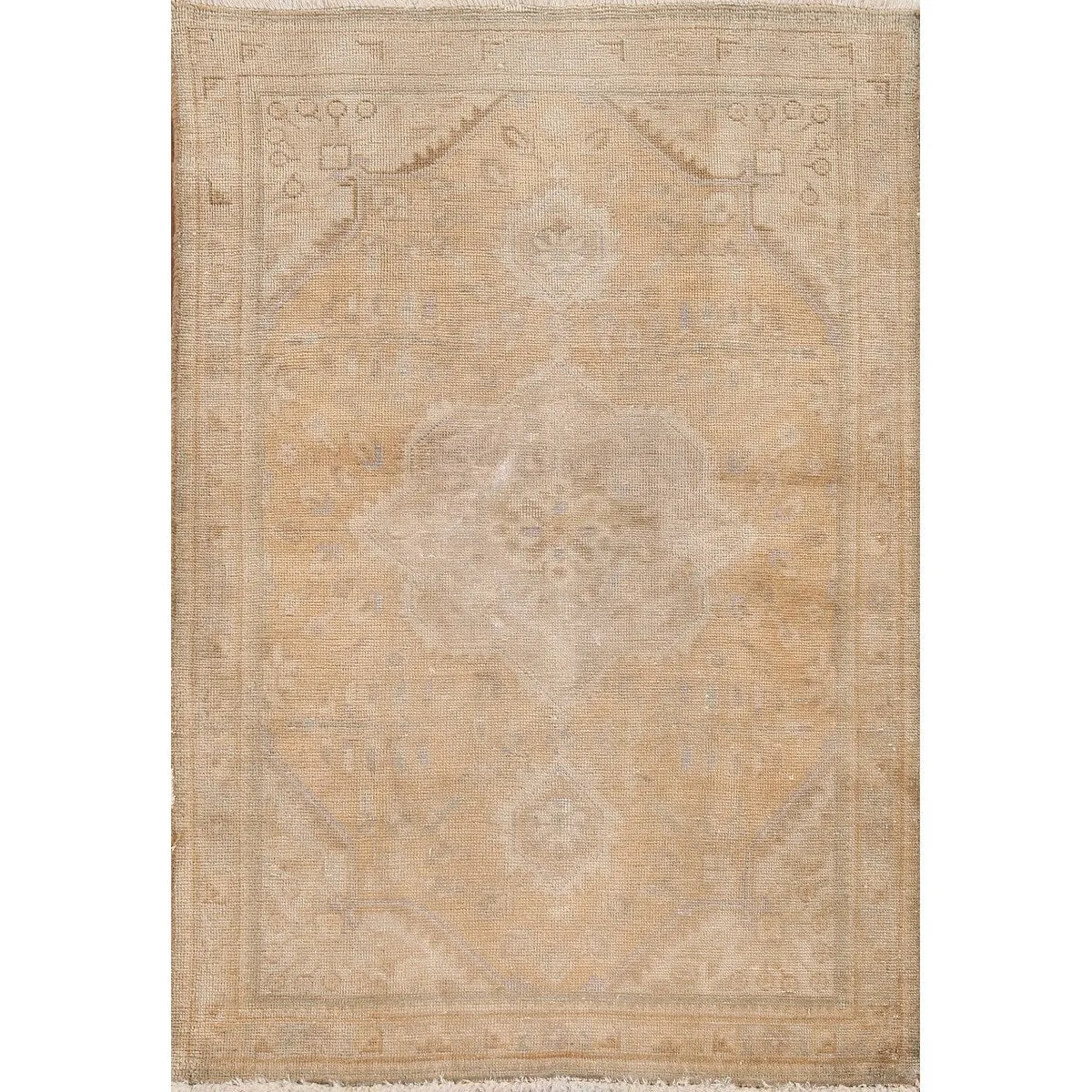 Distressed Tabriz Persian Vintage Foyer Rug Hand-Knotted Wool Carpet - 3'1 x 4'10