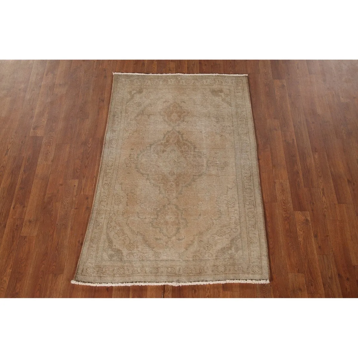 Distressed Tabriz Persian Vintage Hand-Knotted Wool Carpet - 3'1 x 4'9