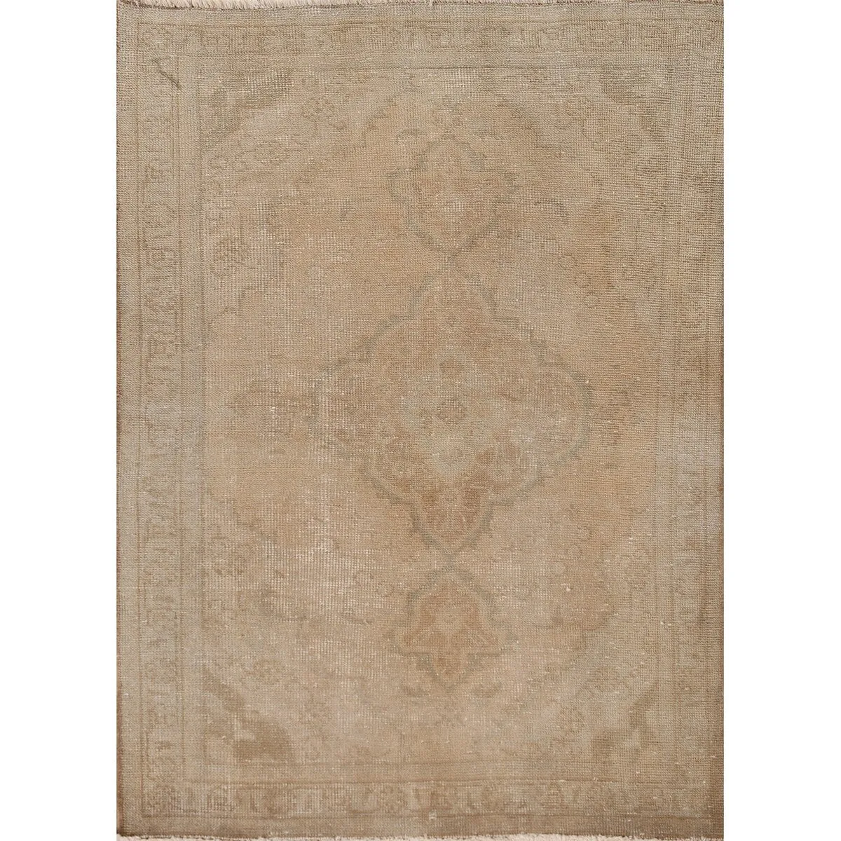 Distressed Tabriz Persian Vintage Hand-Knotted Wool Carpet - 3'1 x 4'9