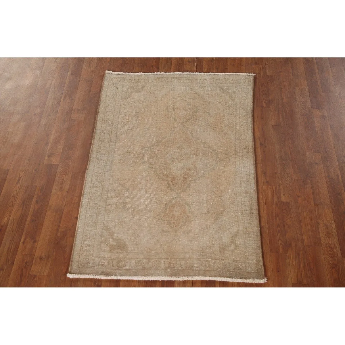 Distressed Tabriz Persian Vintage Hand-Knotted Wool Carpet - 3'1 x 4'9