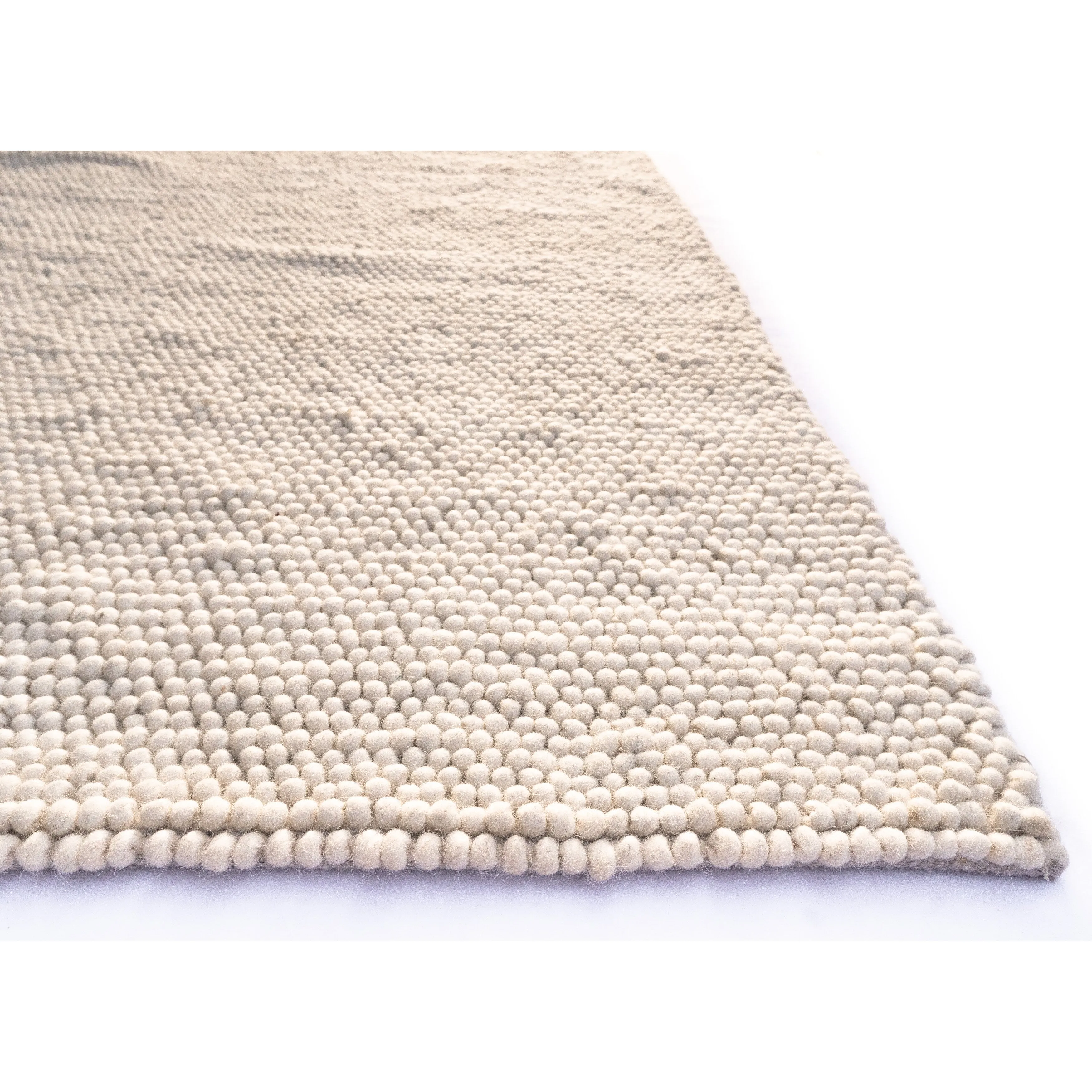 Domani Clouds Contemporary Hand-Knotted Ivory Heathered Rug