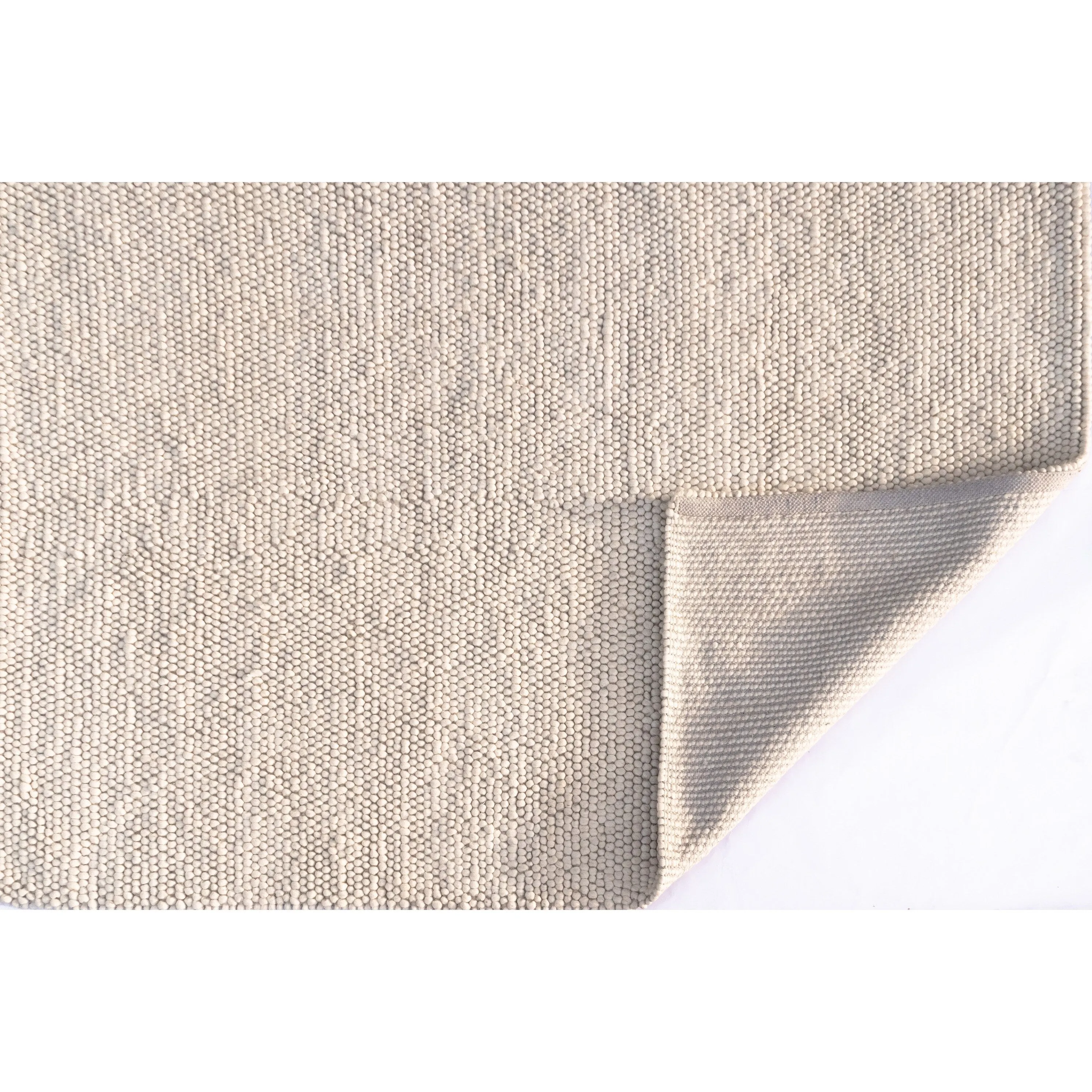 Domani Clouds Contemporary Hand-Knotted Ivory Heathered Rug
