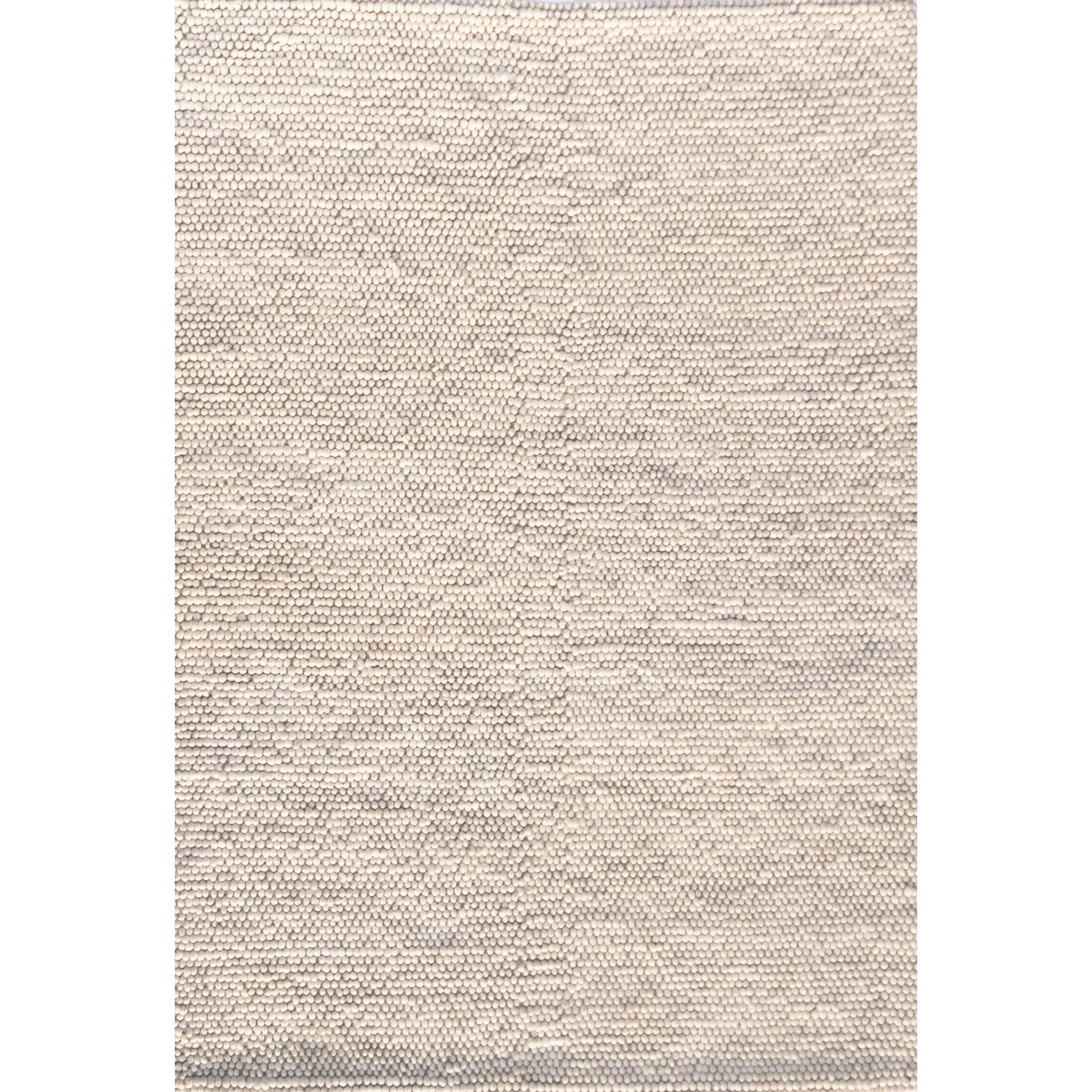 Domani Clouds Contemporary Hand-Knotted Ivory Heathered Rug
