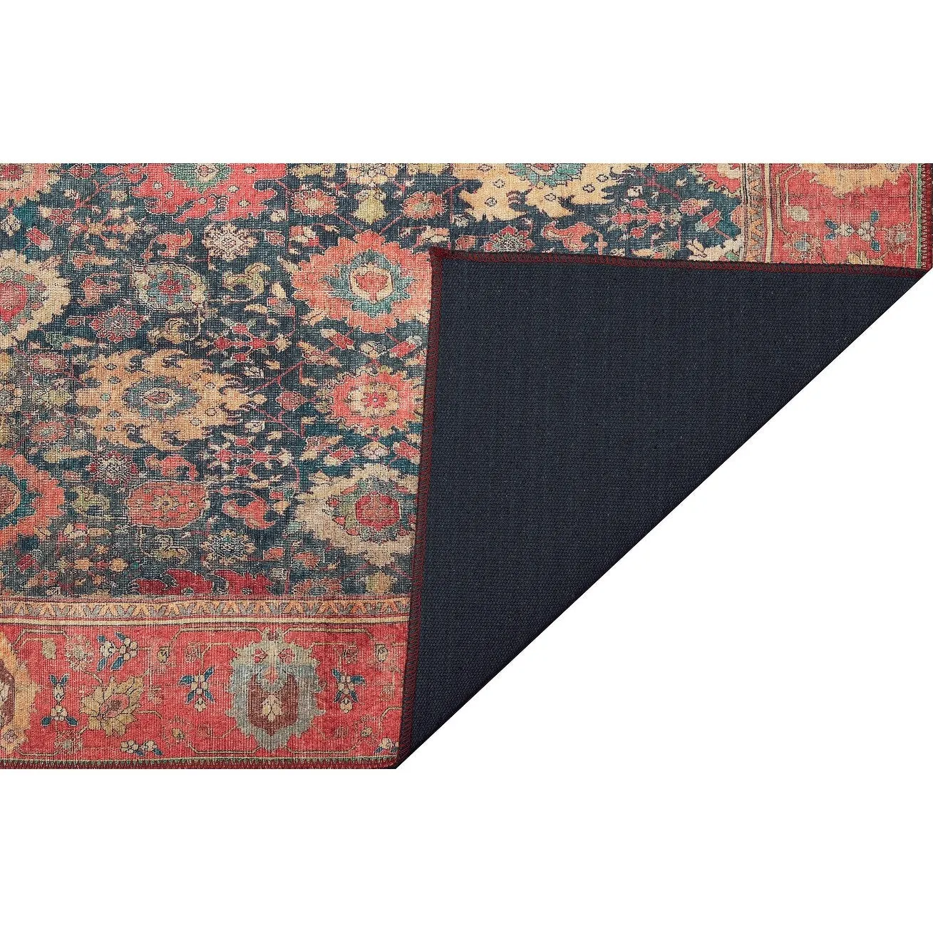 Domani Grove Machine Washable Vintage In Red Traditions Area Rug