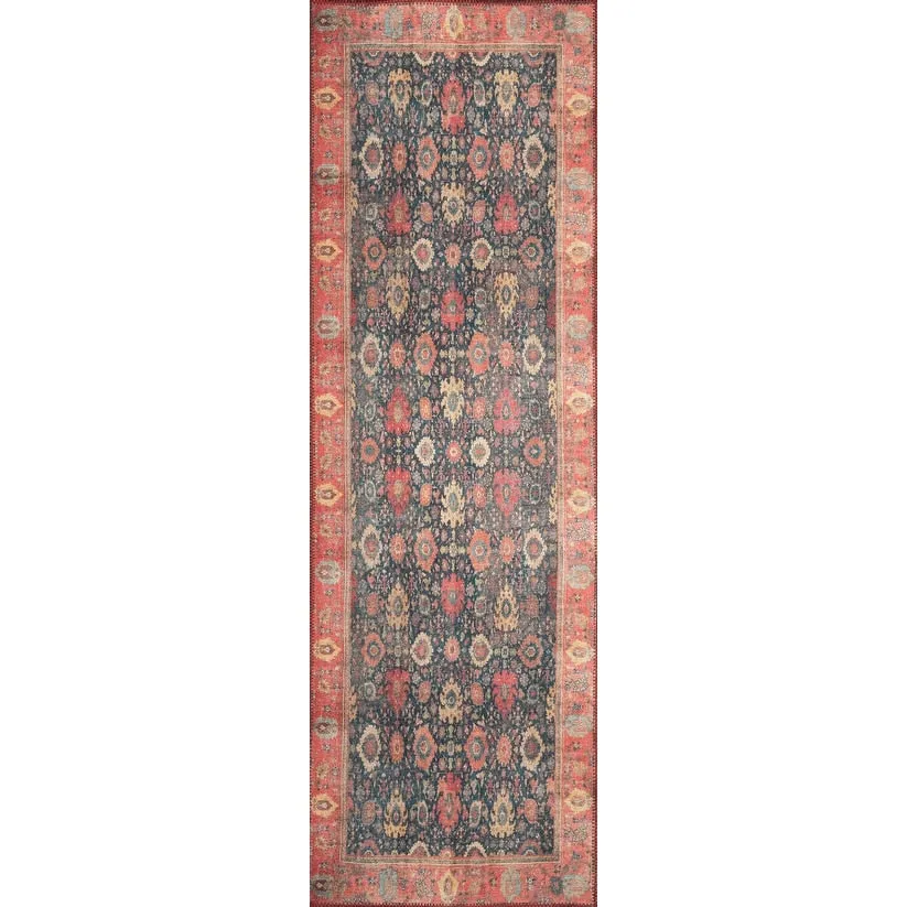 Domani Grove Machine Washable Vintage In Red Traditions Area Rug