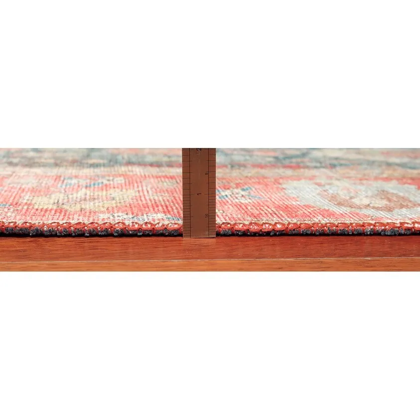 Domani Grove Machine Washable Vintage In Red Traditions Area Rug