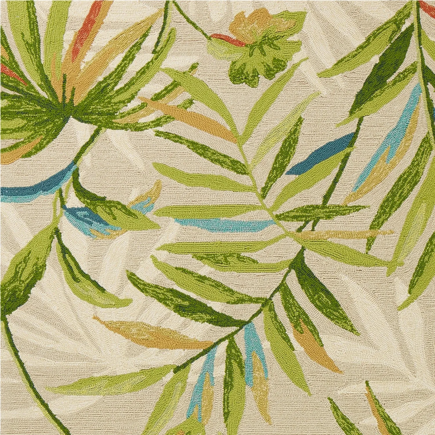 Domani Trails Tropical Leaf Hand-hooked Indoor/Outdoor Area Rug