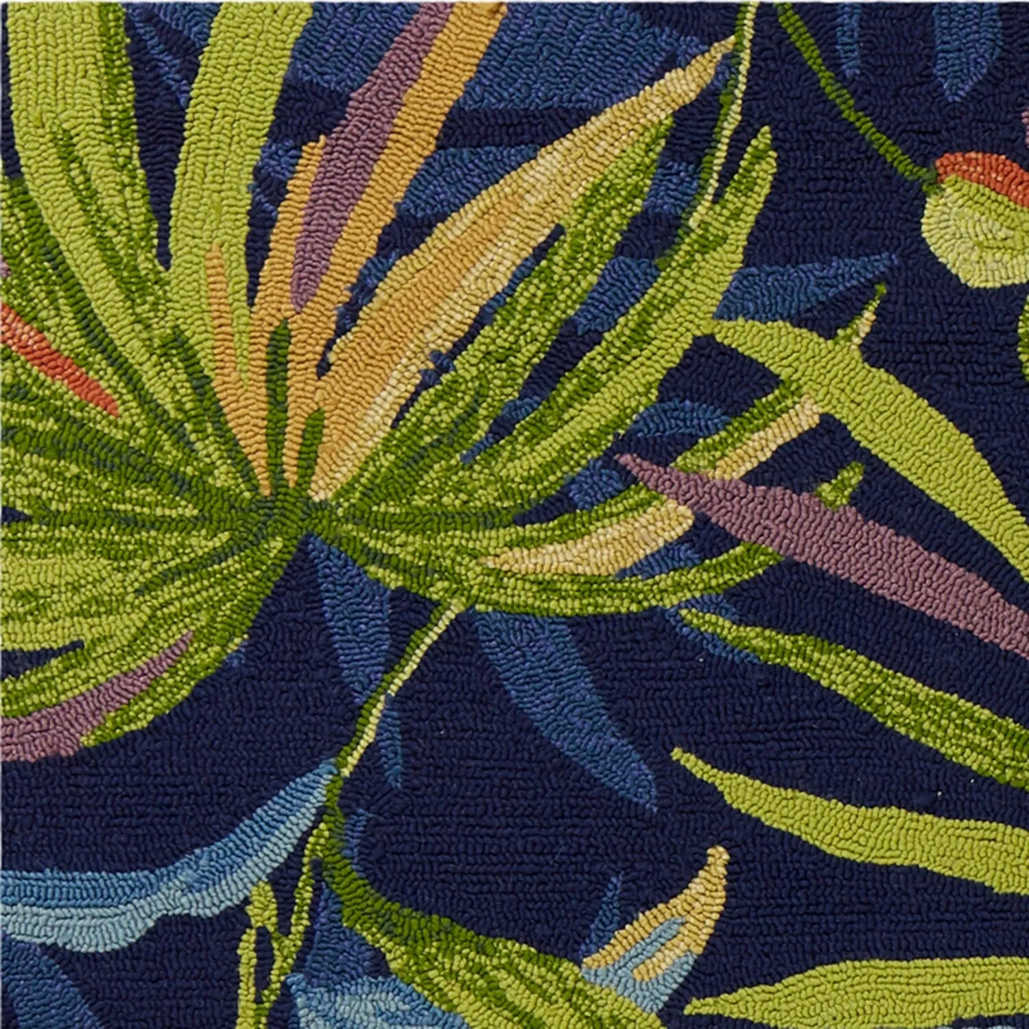 Domani Trails Tropical Leaf Hand-hooked Indoor/Outdoor Area Rug