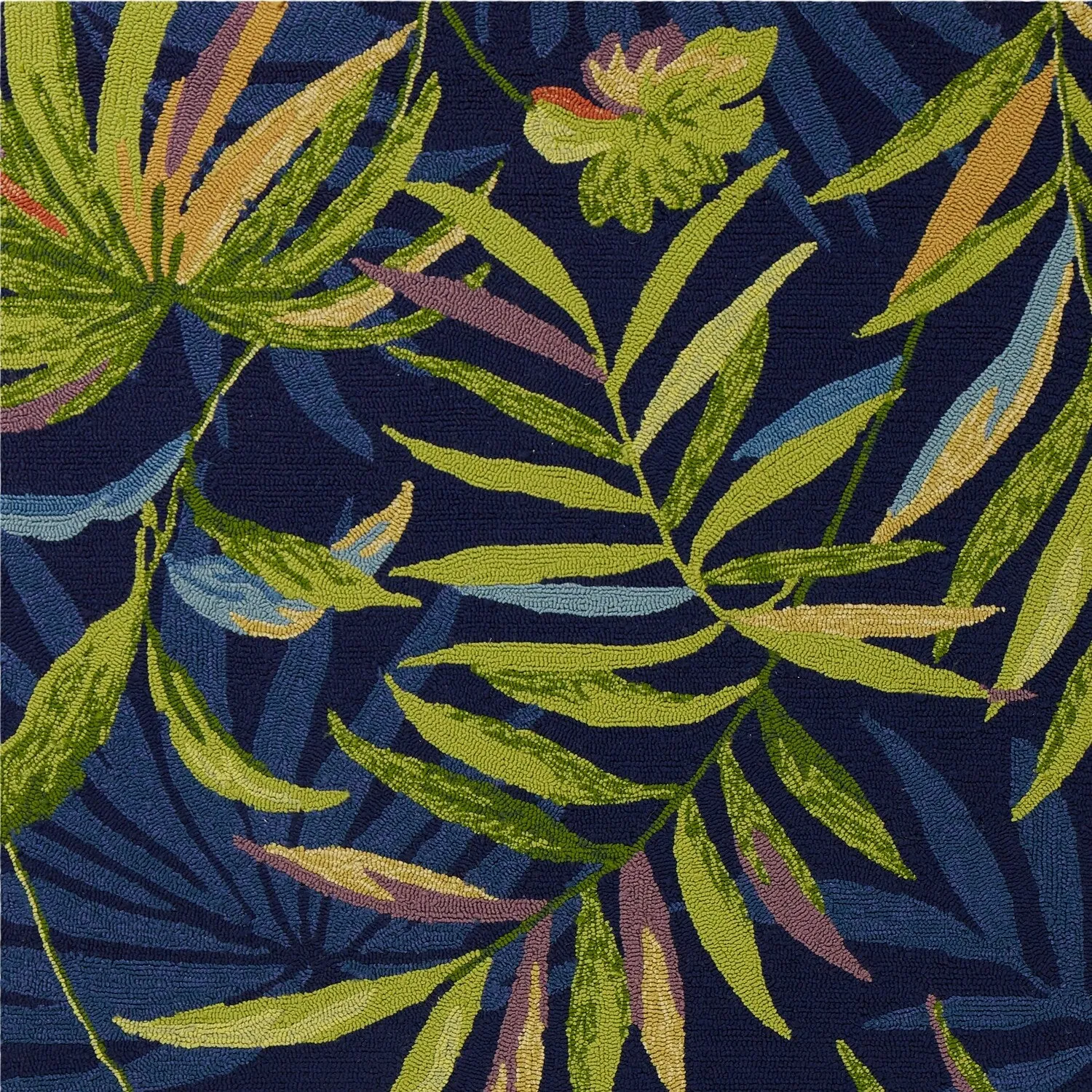 Domani Trails Tropical Leaf Hand-hooked Indoor/Outdoor Area Rug