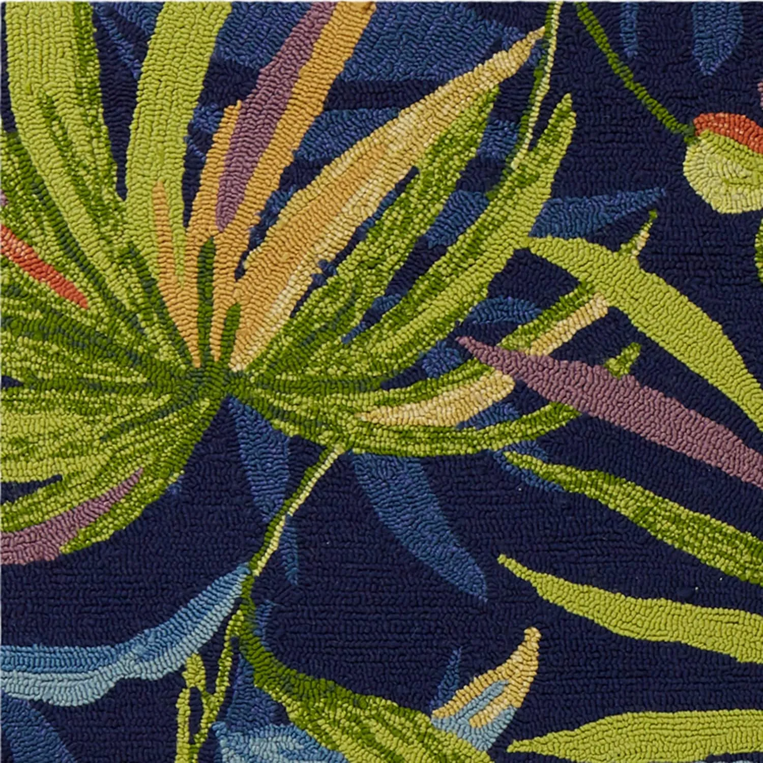 Domani Trails Tropical Leaf Hand-hooked Indoor/Outdoor Area Rug