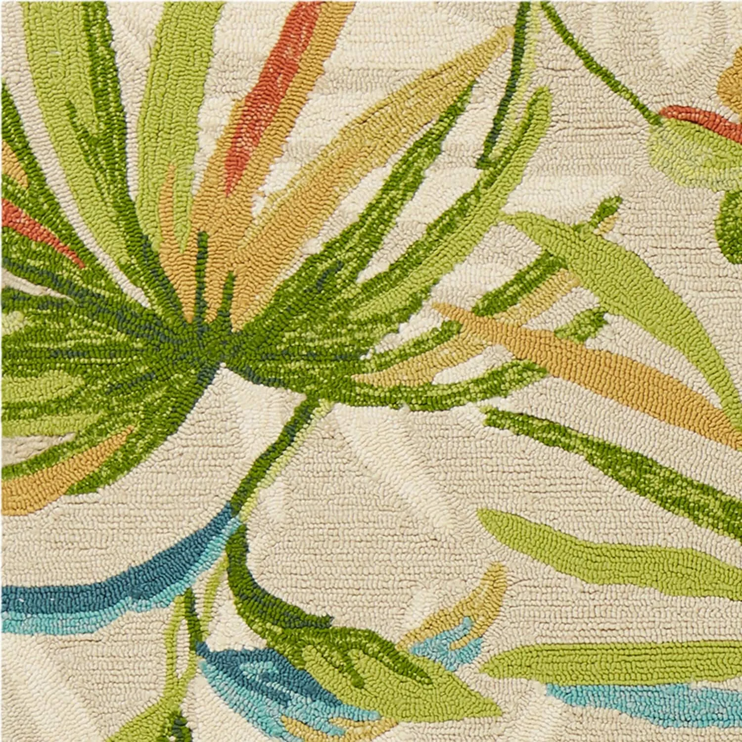 Domani Trails Tropical Leaf Hand-hooked Indoor/Outdoor Area Rug