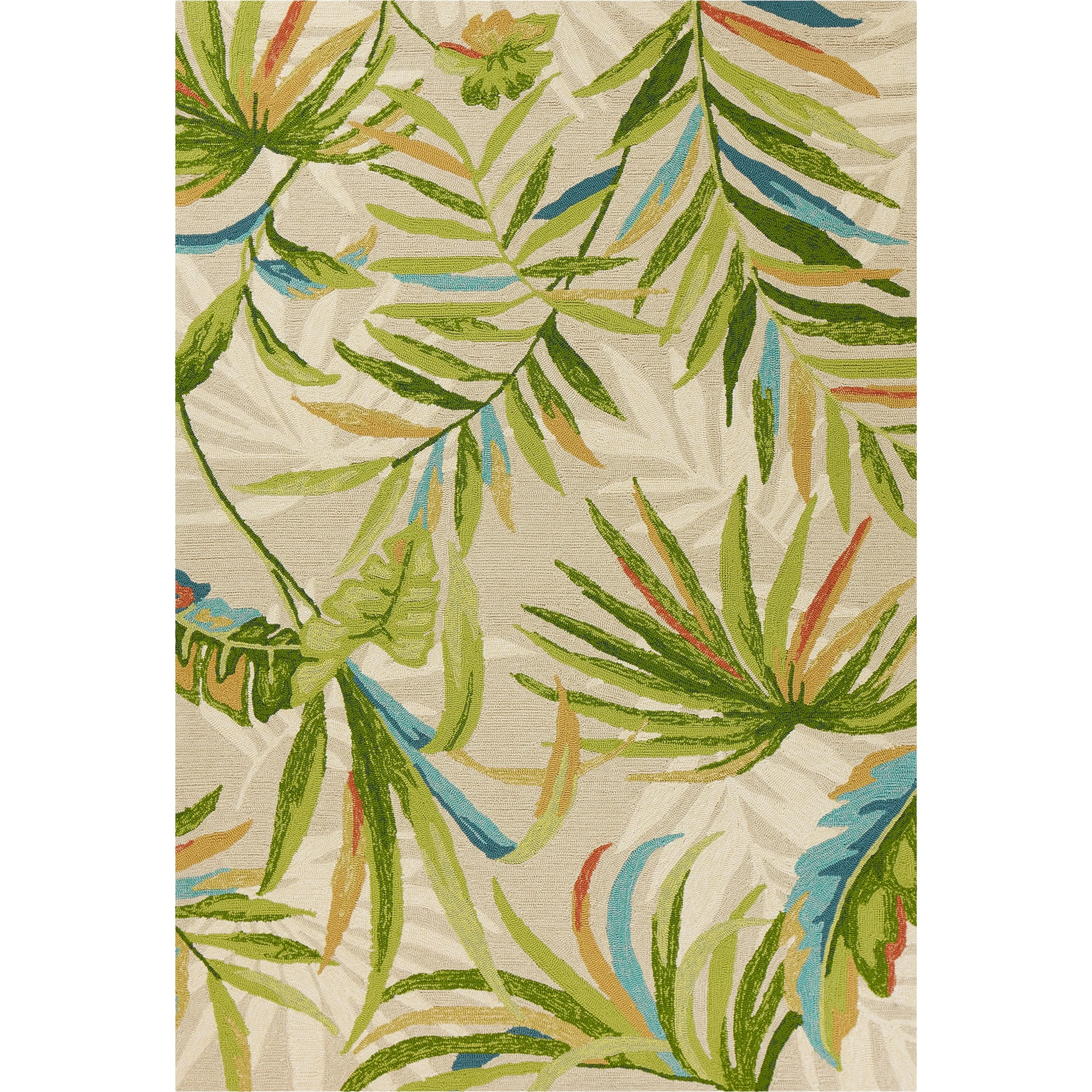 Domani Trails Tropical Leaf Hand-hooked Indoor/Outdoor Area Rug