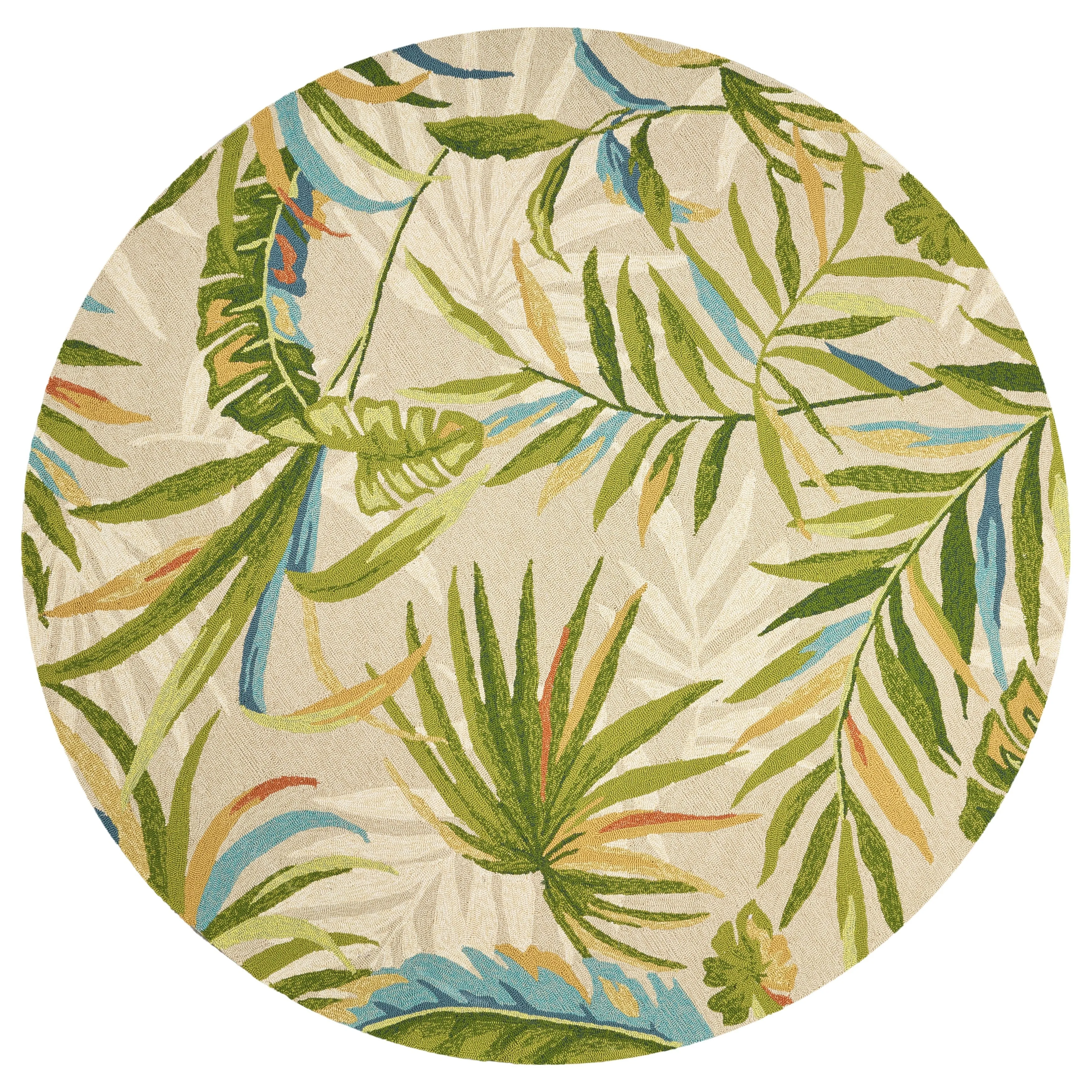 Domani Trails Tropical Leaf Hand-hooked Indoor/Outdoor Area Rug