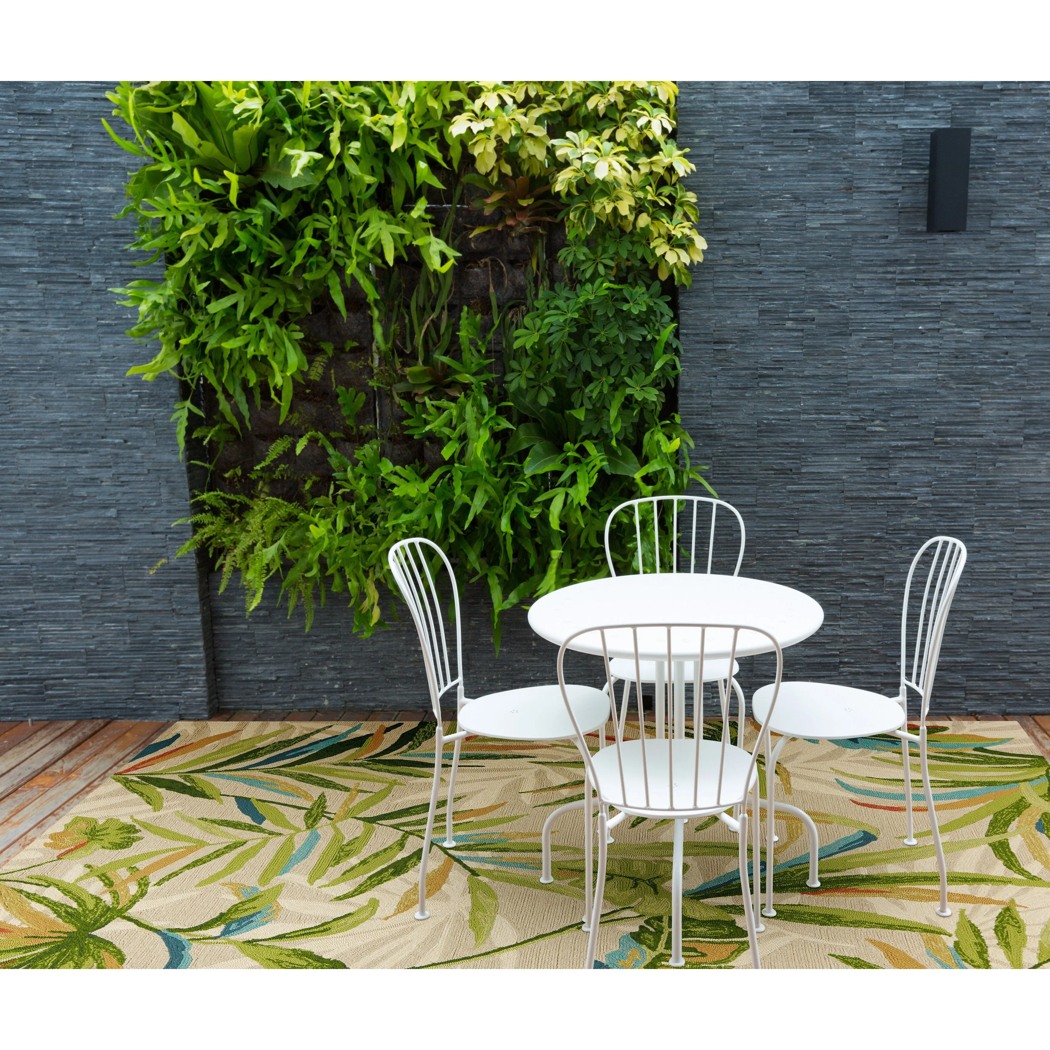 Domani Trails Tropical Leaf Hand-hooked Indoor/Outdoor Area Rug