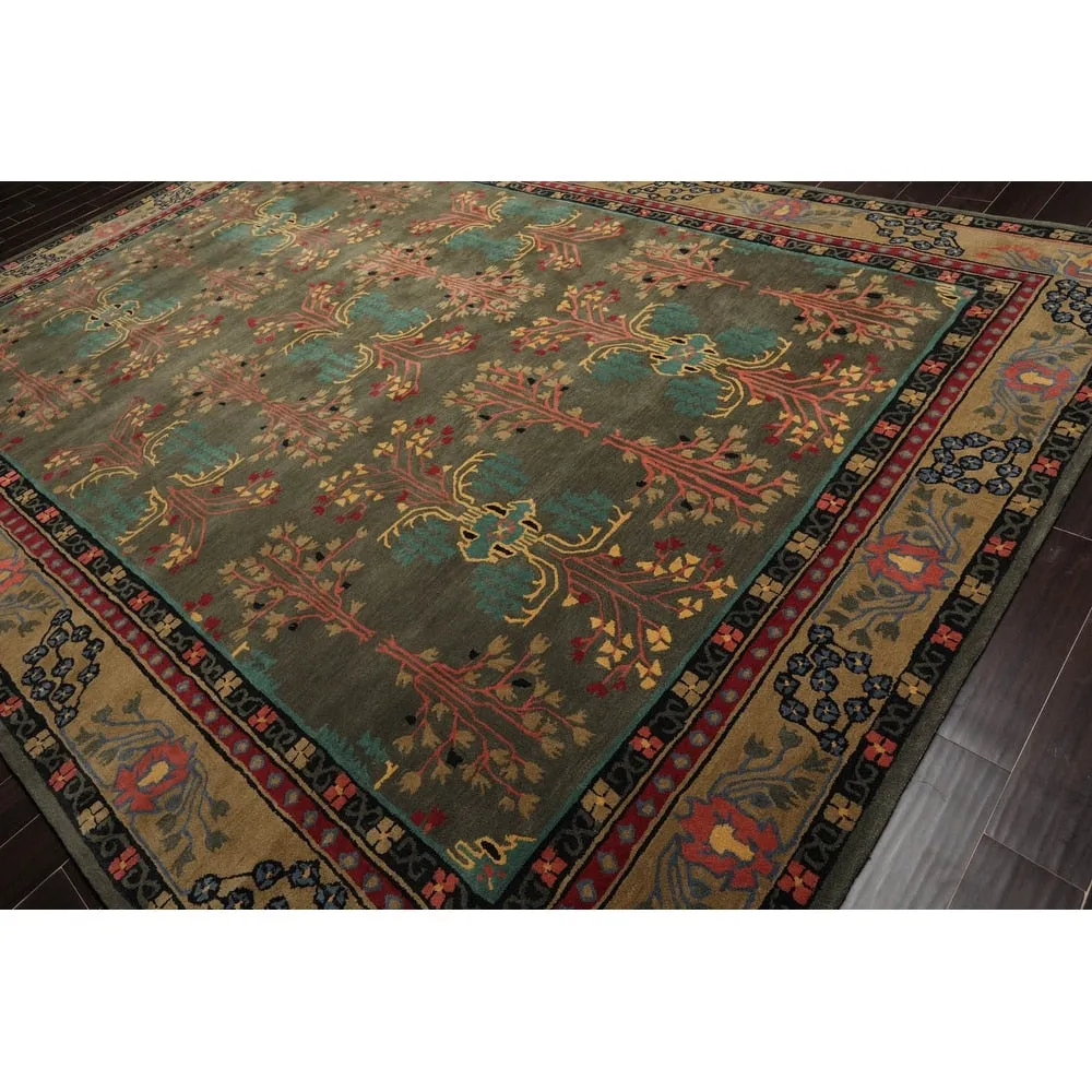 Donegal Arts & Crafts Multi Sizes Handmade Wool Oriental Area Rug Gray Green