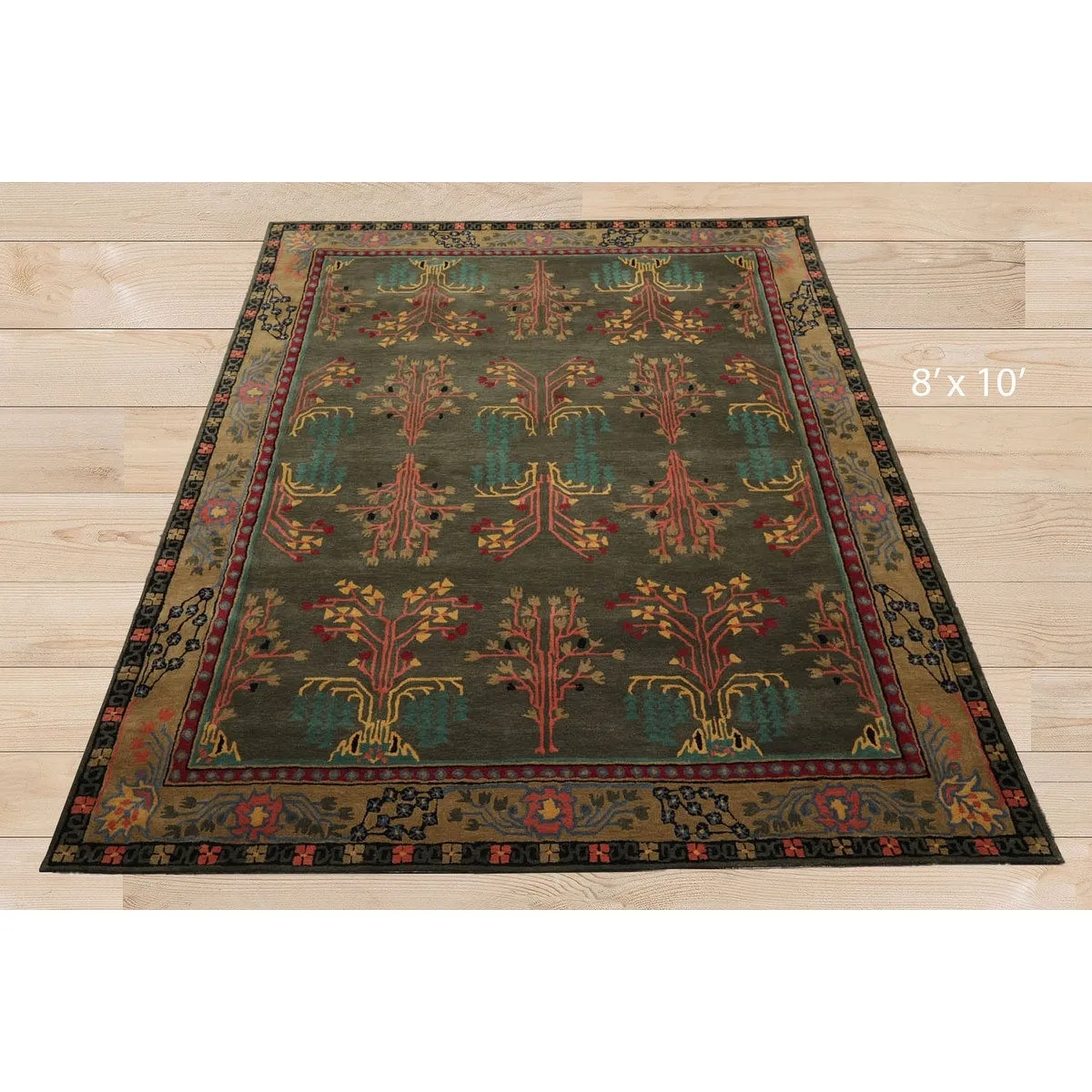 Donegal Arts & Crafts Multi Sizes Handmade Wool Oriental Area Rug Gray Green