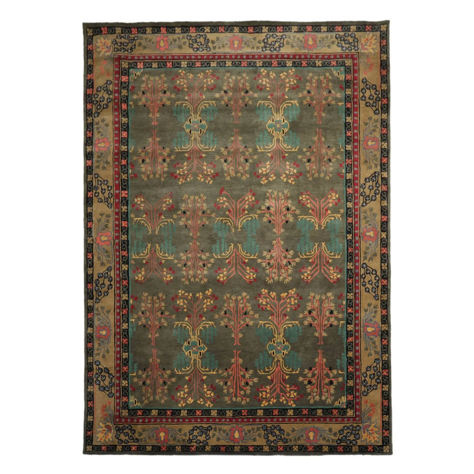 Donegal Arts & Crafts Multi Sizes Handmade Wool Oriental Area Rug Gray Green