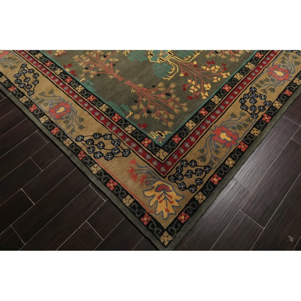 Donegal Arts & Crafts Multi Sizes Handmade Wool Oriental Area Rug Gray Green