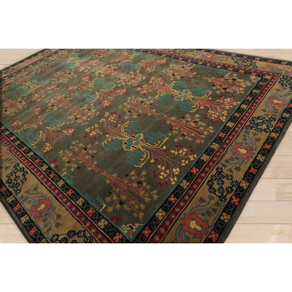 Donegal Arts & Crafts Multi Sizes Handmade Wool Oriental Area Rug Gray Green