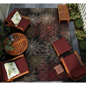 Dream Decor Rugs Gelato Salerno Black Multi Indoor Outdoor Area Rug