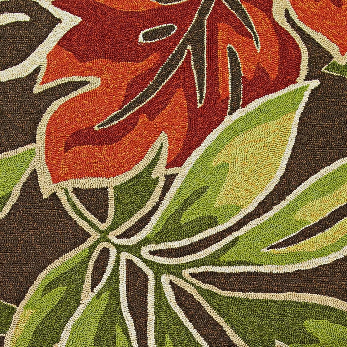Dream Decor Rugs Miami Palms Brown Deep Green Indoor Outdoor Area Rug