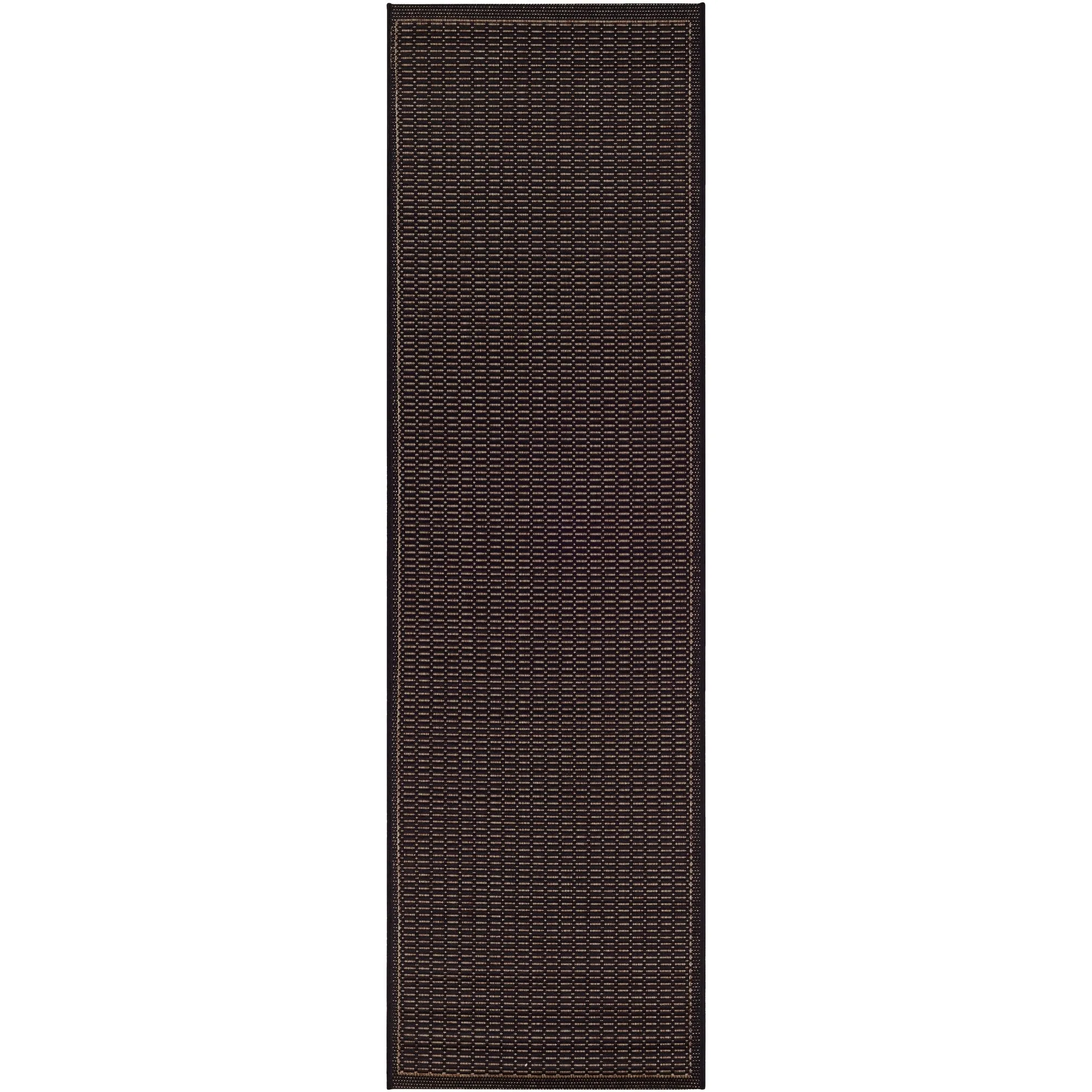 Dream Decor Rugs Pergola Basketweave Black Brown Outdoor Area Rug