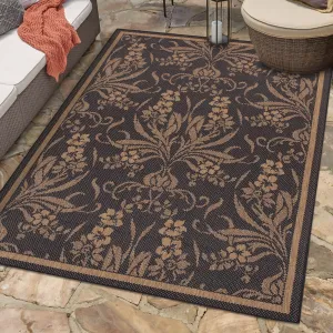 Dream Decor Rugs Pergola Cottage Black Cocoa Brown Outdoor Area Rug