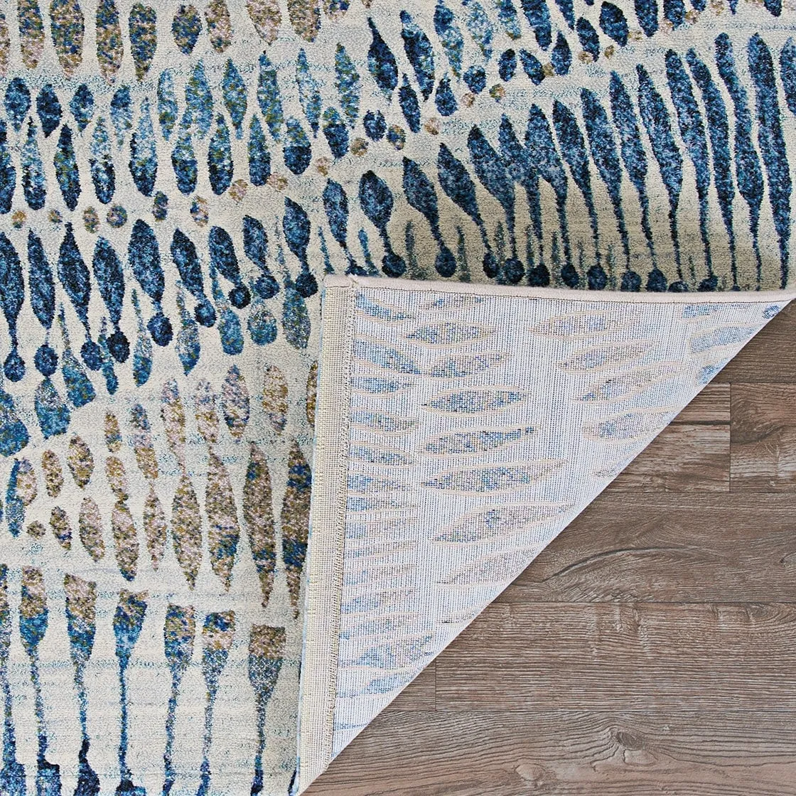 Dream Decor Rugs Provencal Charlot Blue Multicolor Area Rug