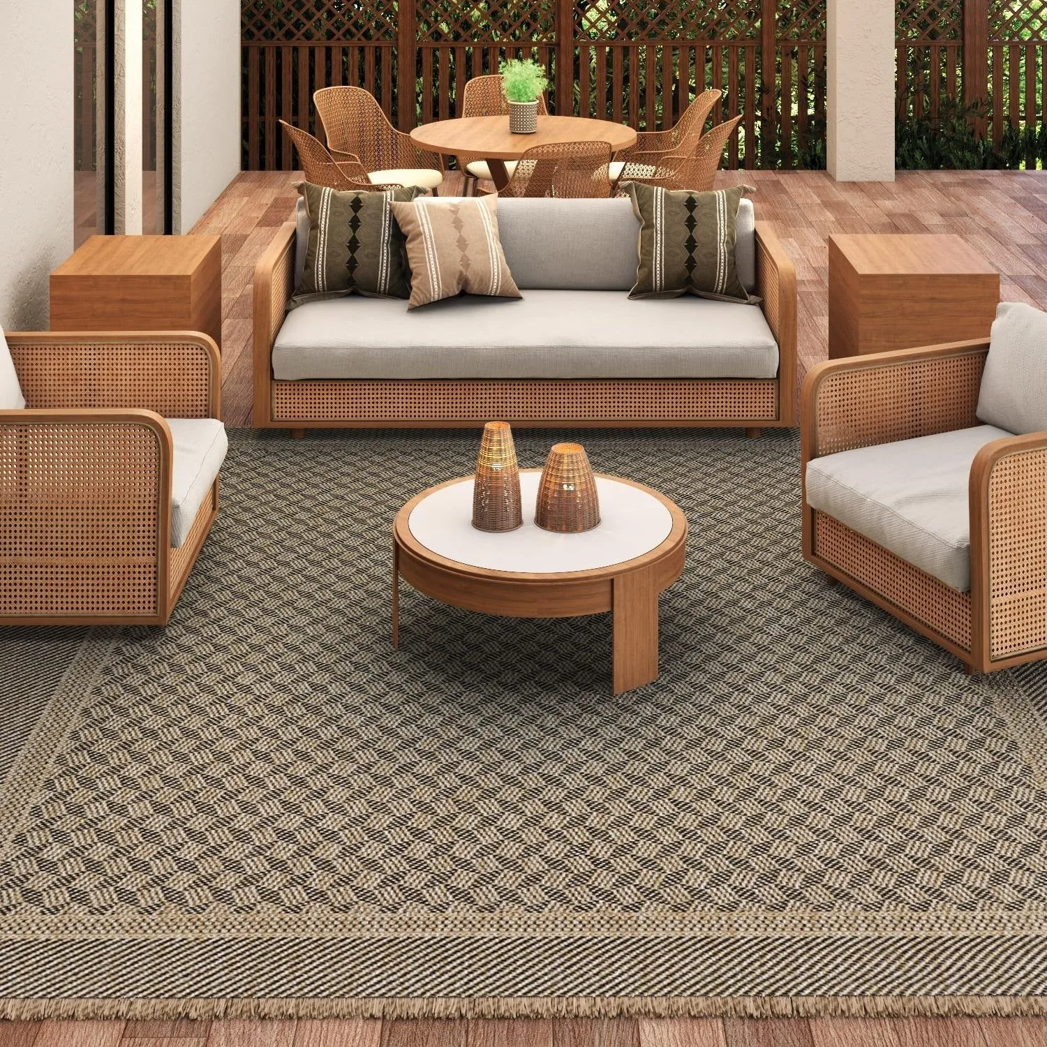 Dream Decor Rugs Triballe Metyr Brown Indoor Outdoor Area Rug