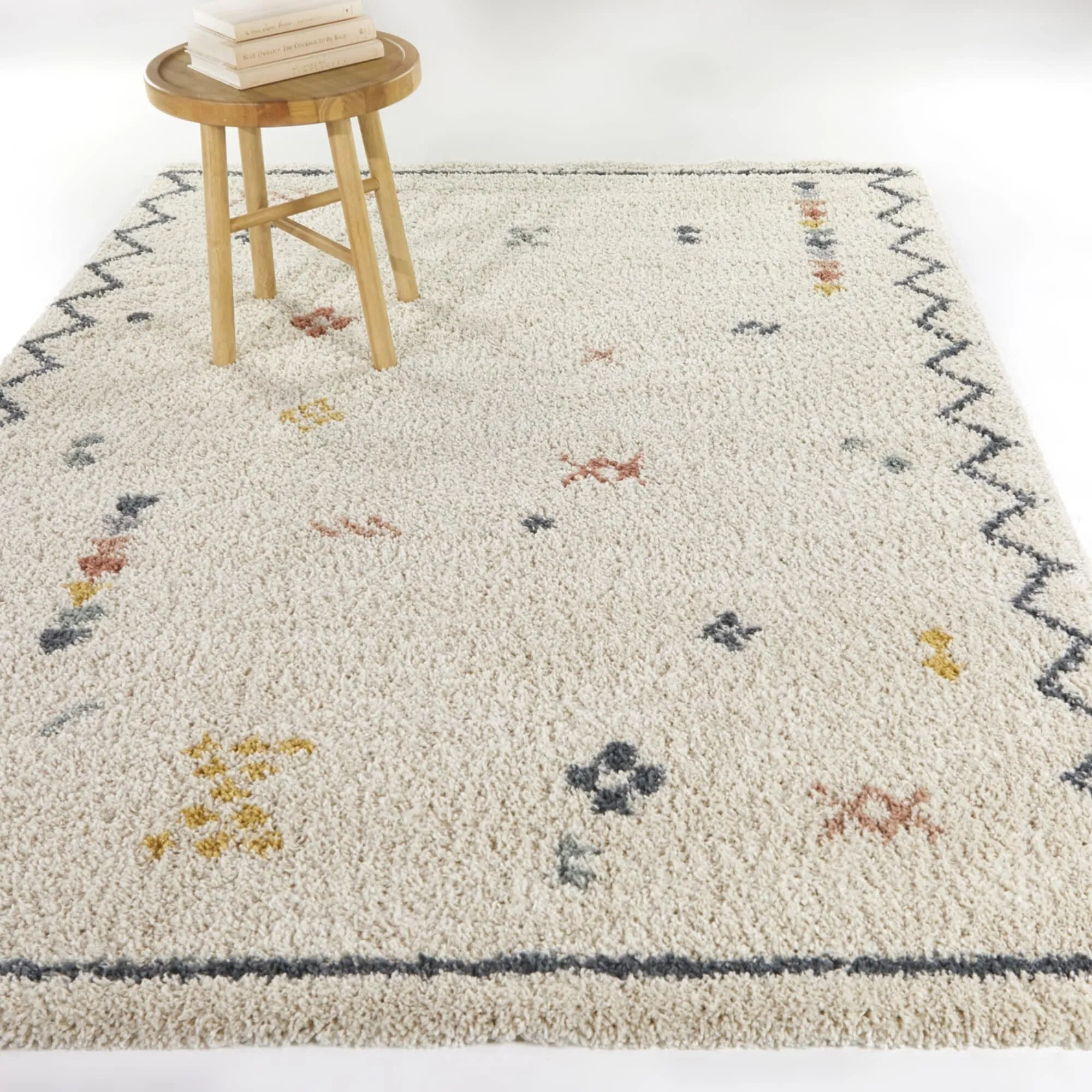 Eila Geometric Southwestern Shag Area Rug