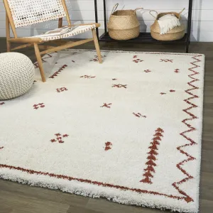 Eila Geometric Southwestern Shag Area Rug