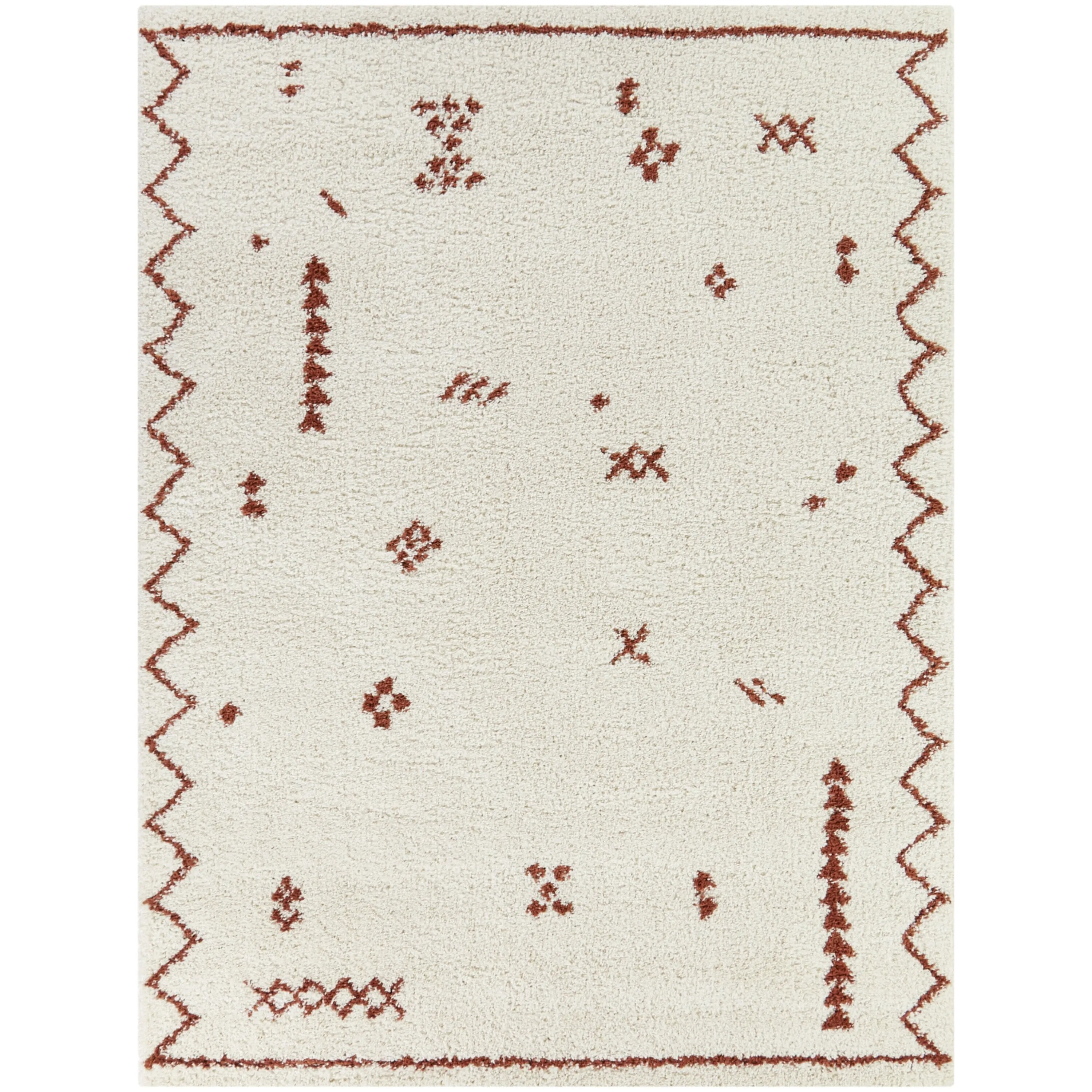 Eila Geometric Southwestern Shag Area Rug
