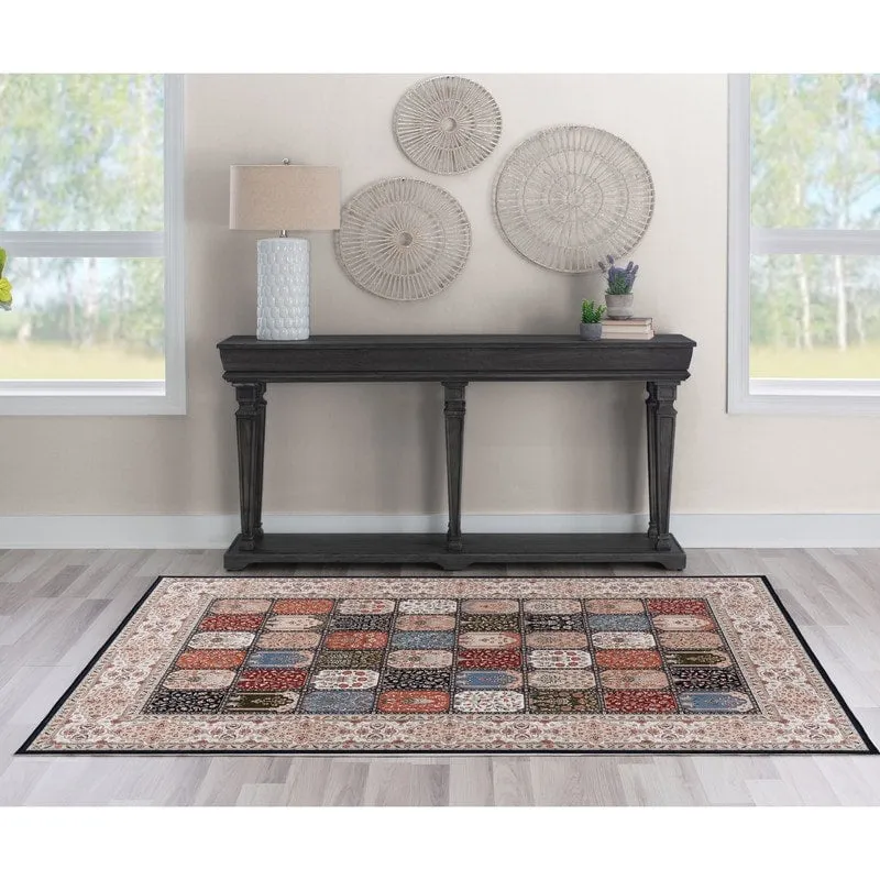 Emerald Huntley Ivory/Black Farmhouse Area Rug