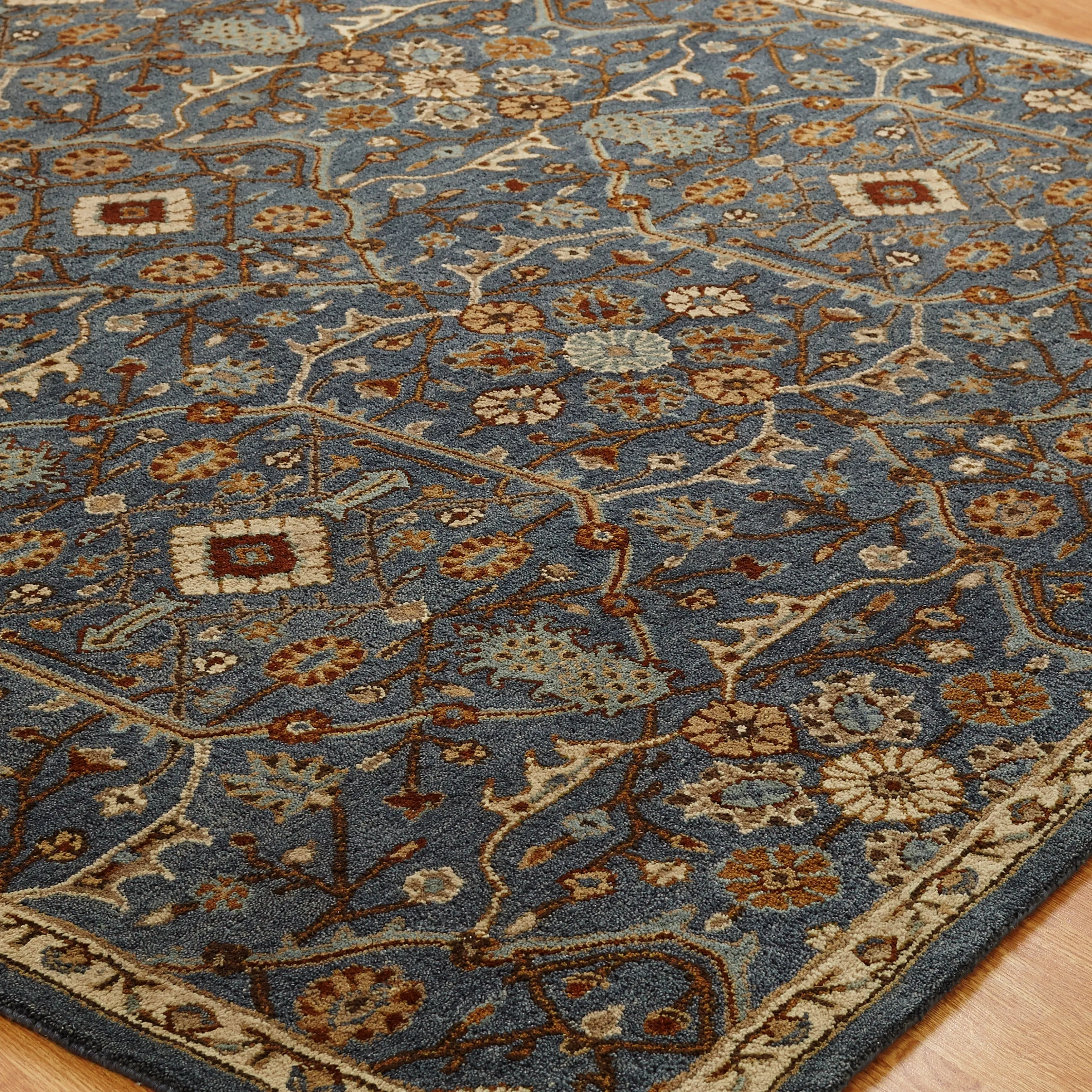 Empire Slate Blue Hand-tufted Wool Area Rug