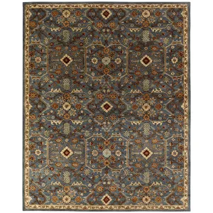 Empire Slate Blue Hand-tufted Wool Area Rug