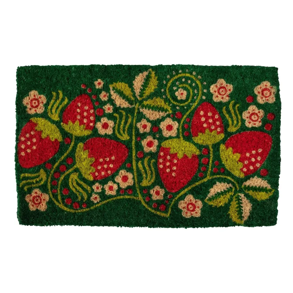 Entryways Strawberry Vines Handwoven Coconut Fiber Doormat - 18 x 30