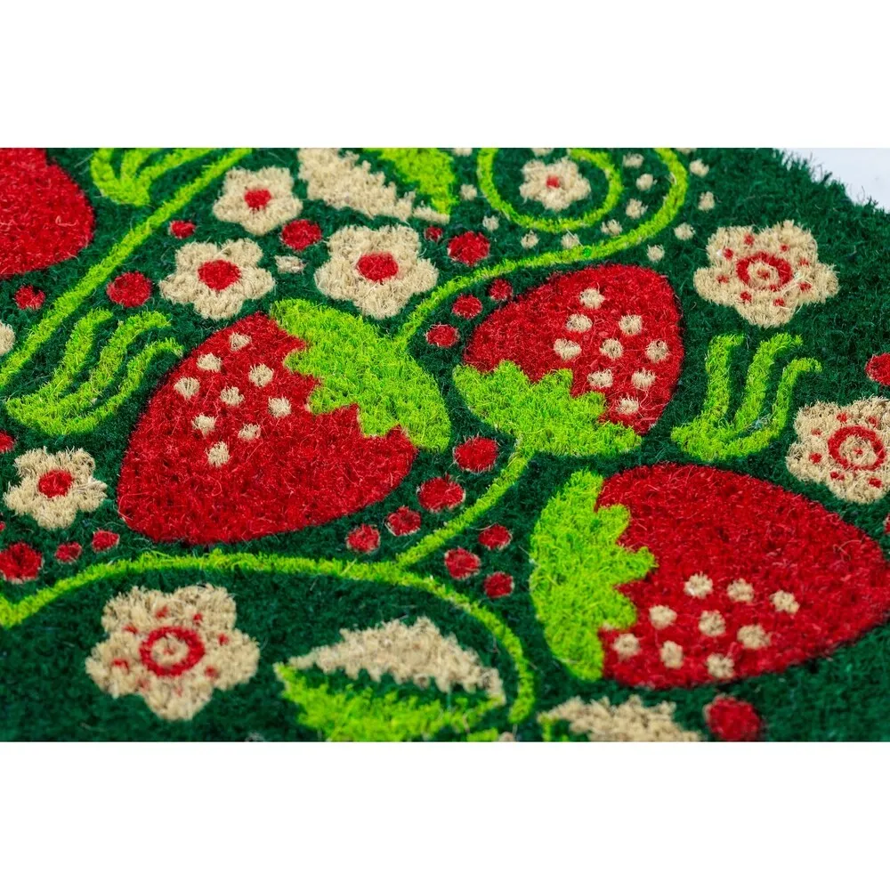 Entryways Strawberry Vines Handwoven Coconut Fiber Doormat - 18 x 30