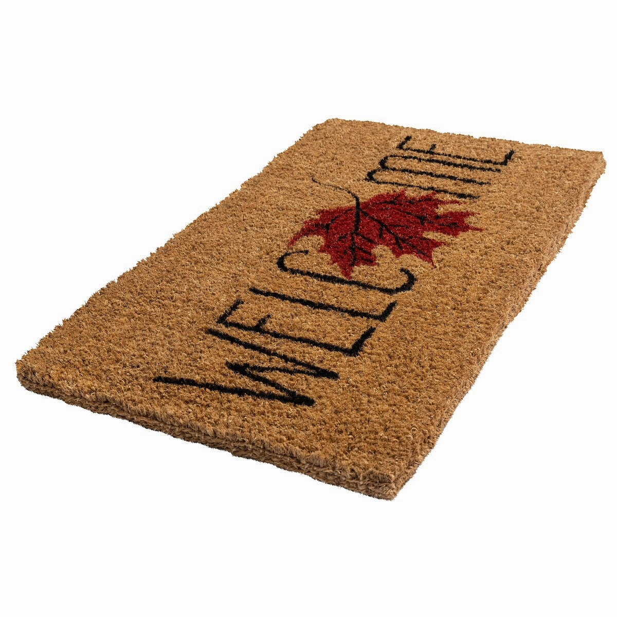 Entryways Maple Welcome Handwoven Coconut Fiber Doormat