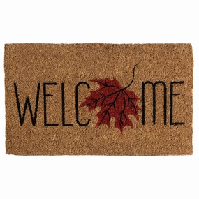 Entryways Maple Welcome Handwoven Coconut Fiber Doormat