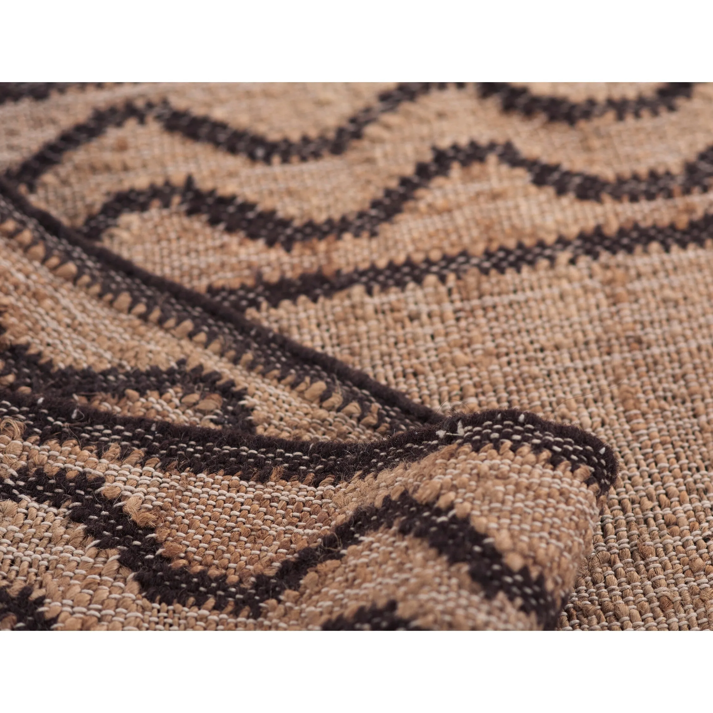 Erin Gates by Momeni Orchard Ripple Brown Hand Woven Wool and Jute Rug