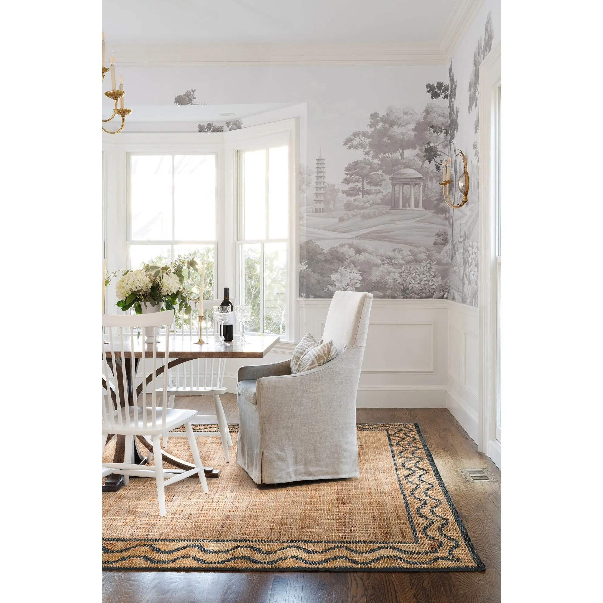 Erin Gates by Momeni Orchard Ripple Brown Hand Woven Wool and Jute Rug
