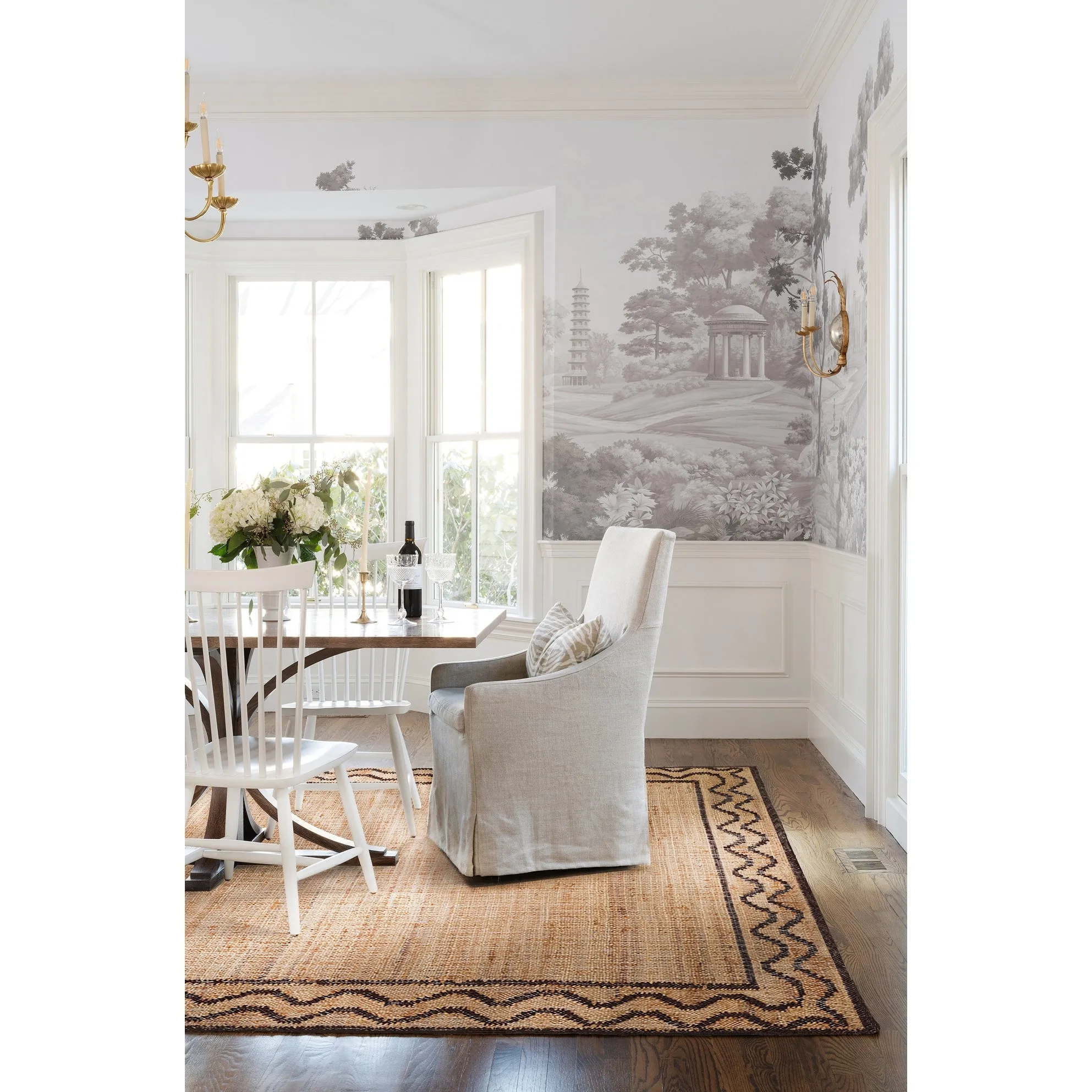 Erin Gates by Momeni Orchard Ripple Brown Hand Woven Wool and Jute Rug