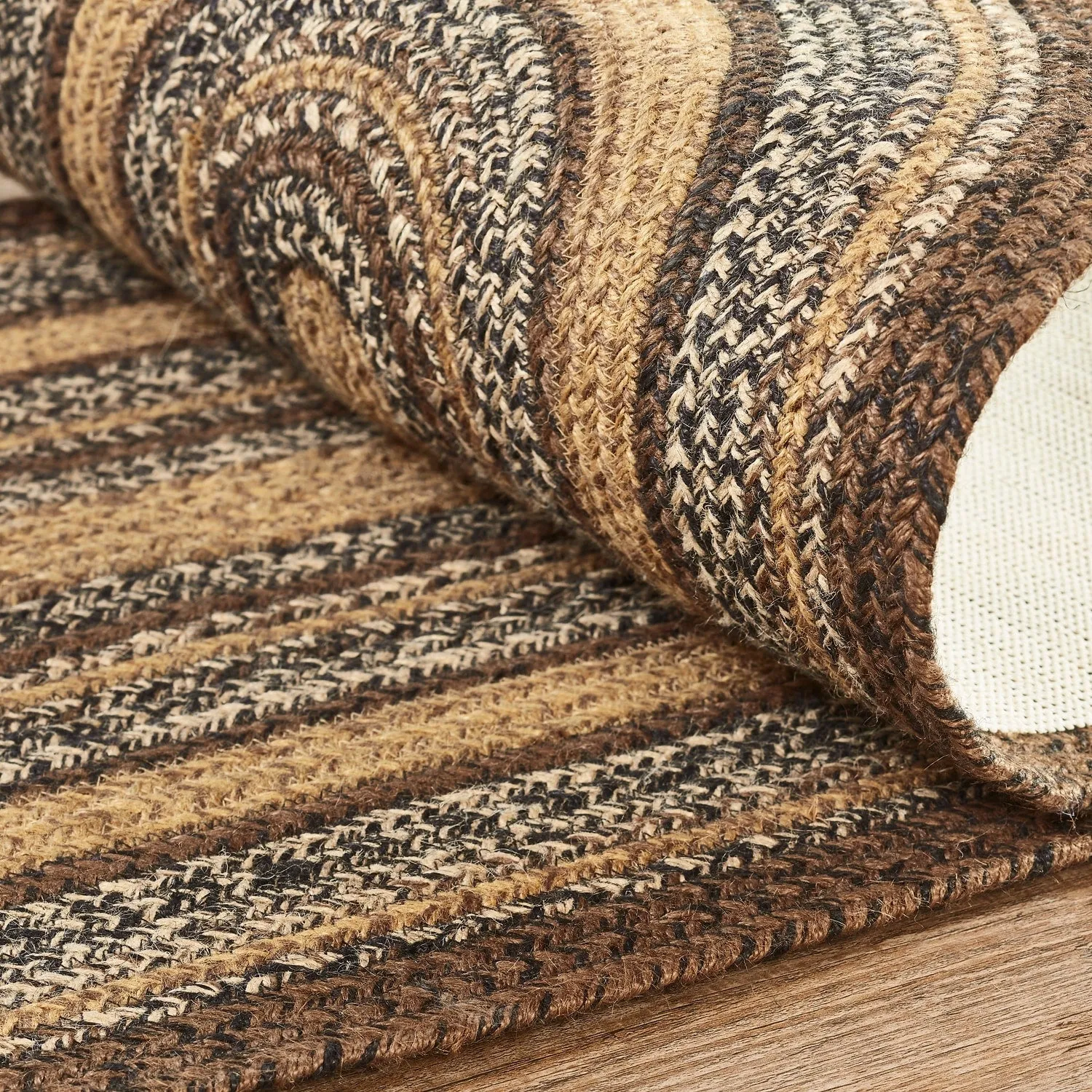 Espresso Jute Rug/Runner Oval w/ Pad 22x72 - 2' x 6' Runner