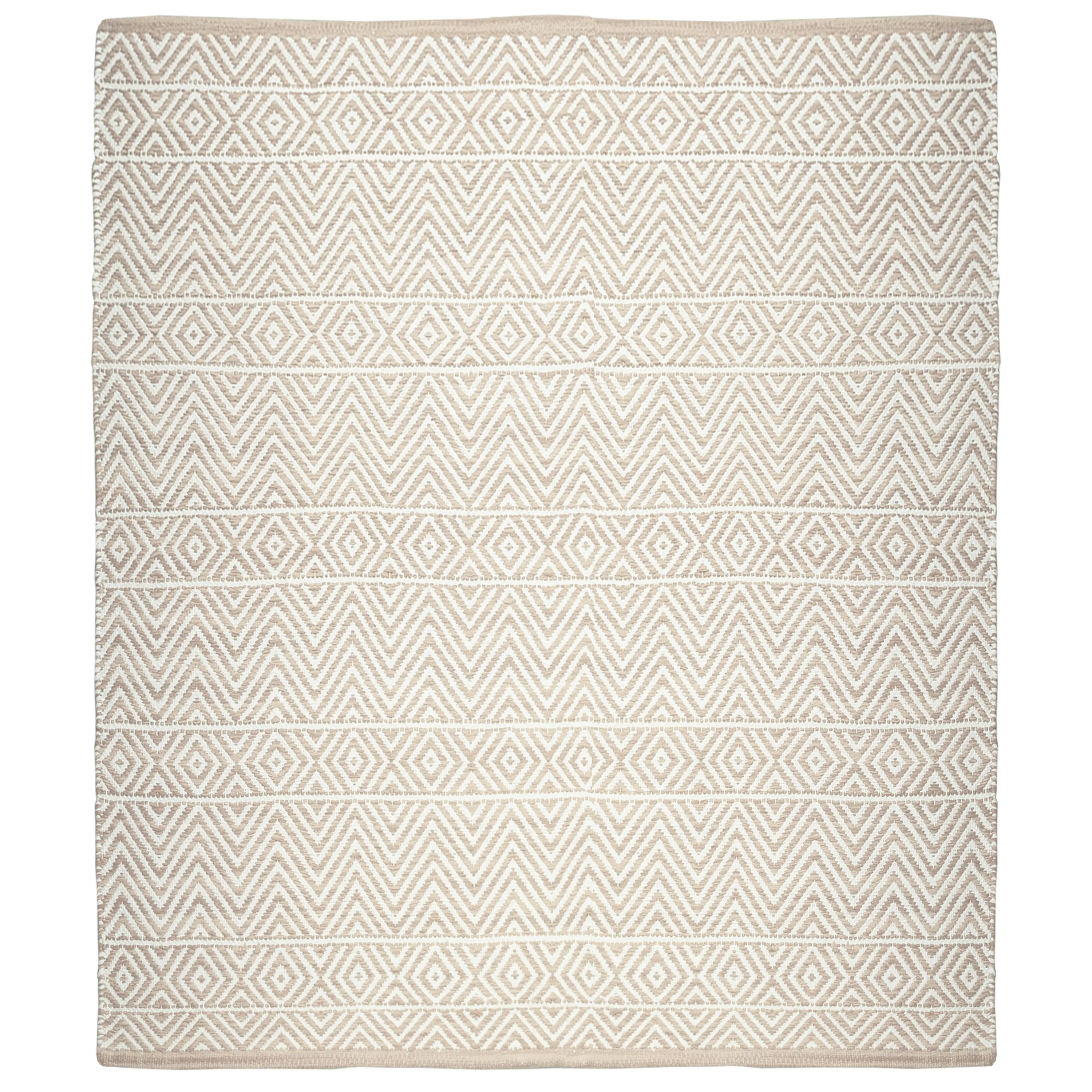 Fabstyles Herringbone Flatweave Cotton Area Rag Rug for Living Room