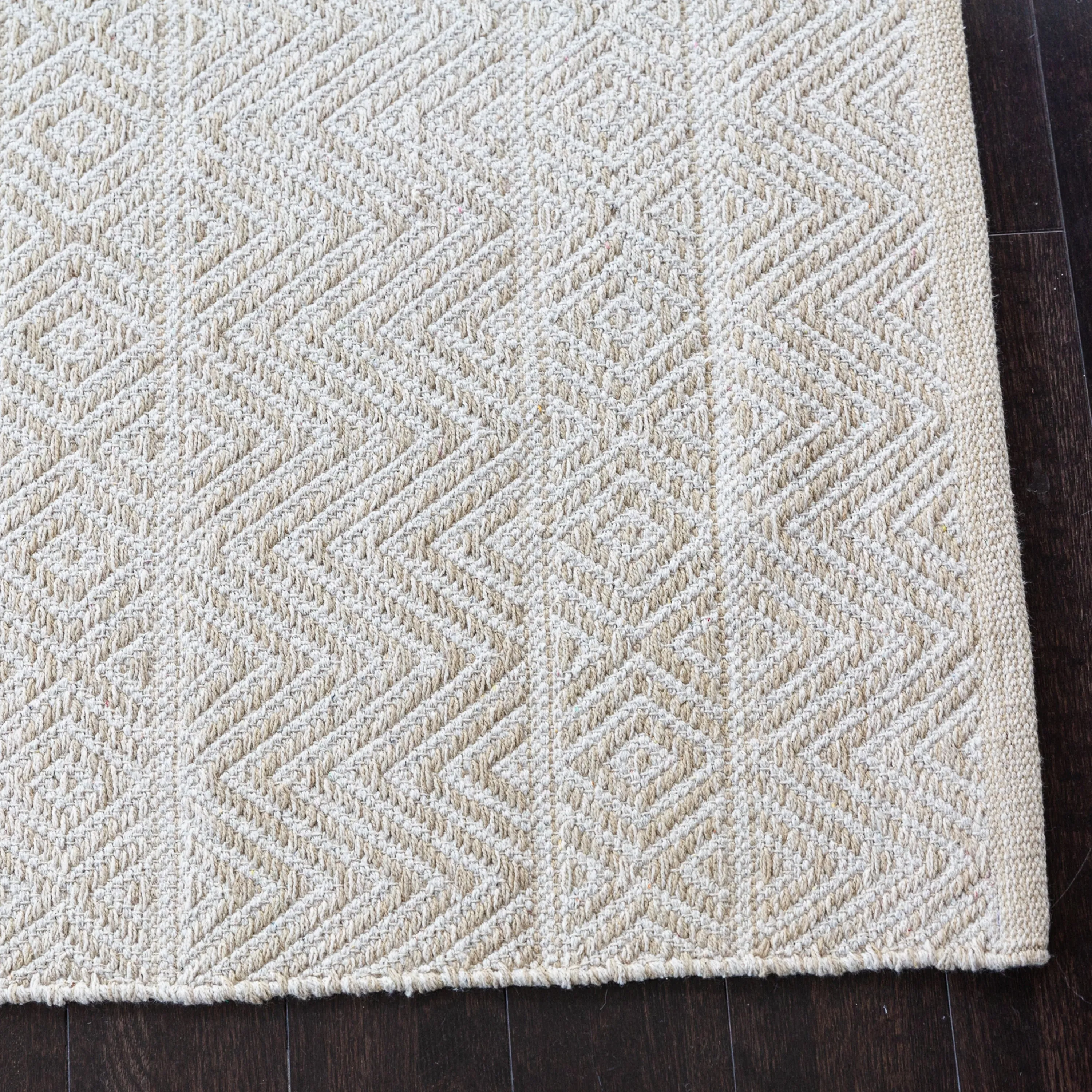 Fabstyles Herringbone Flatweave Cotton Area Rag Rug for Living Room
