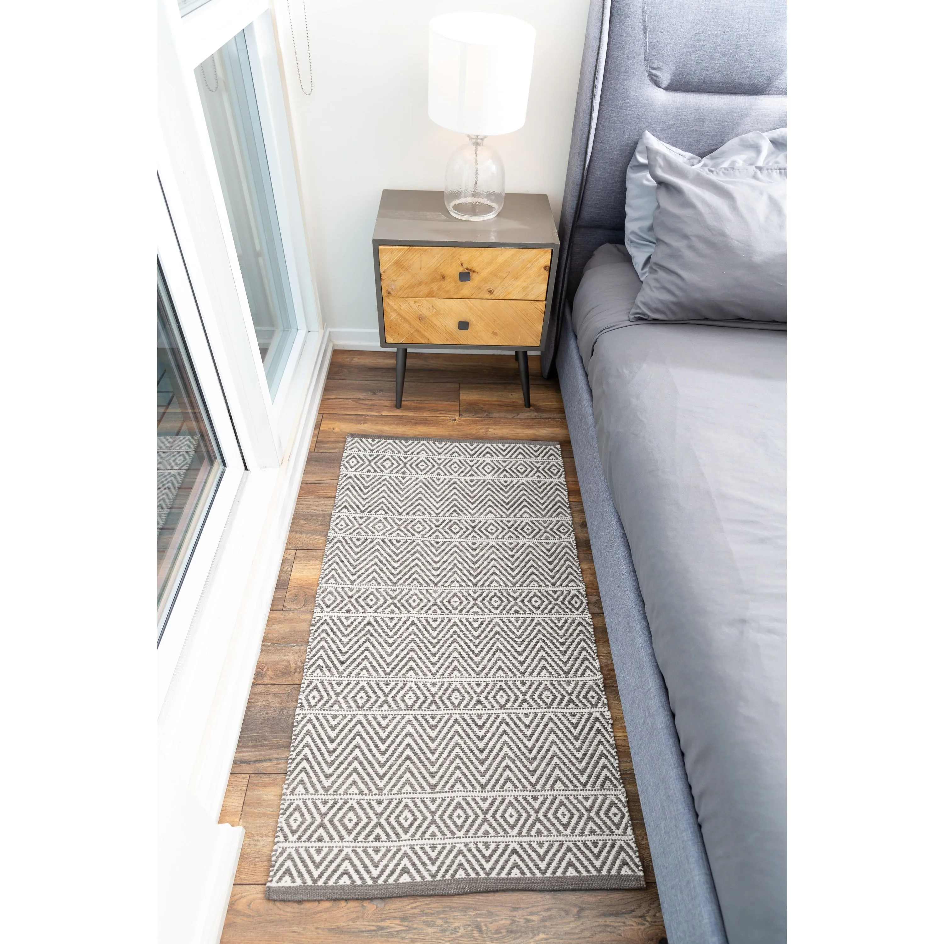 Fabstyles Herringbone Flatweave Cotton Area Rag Rug for Living Room